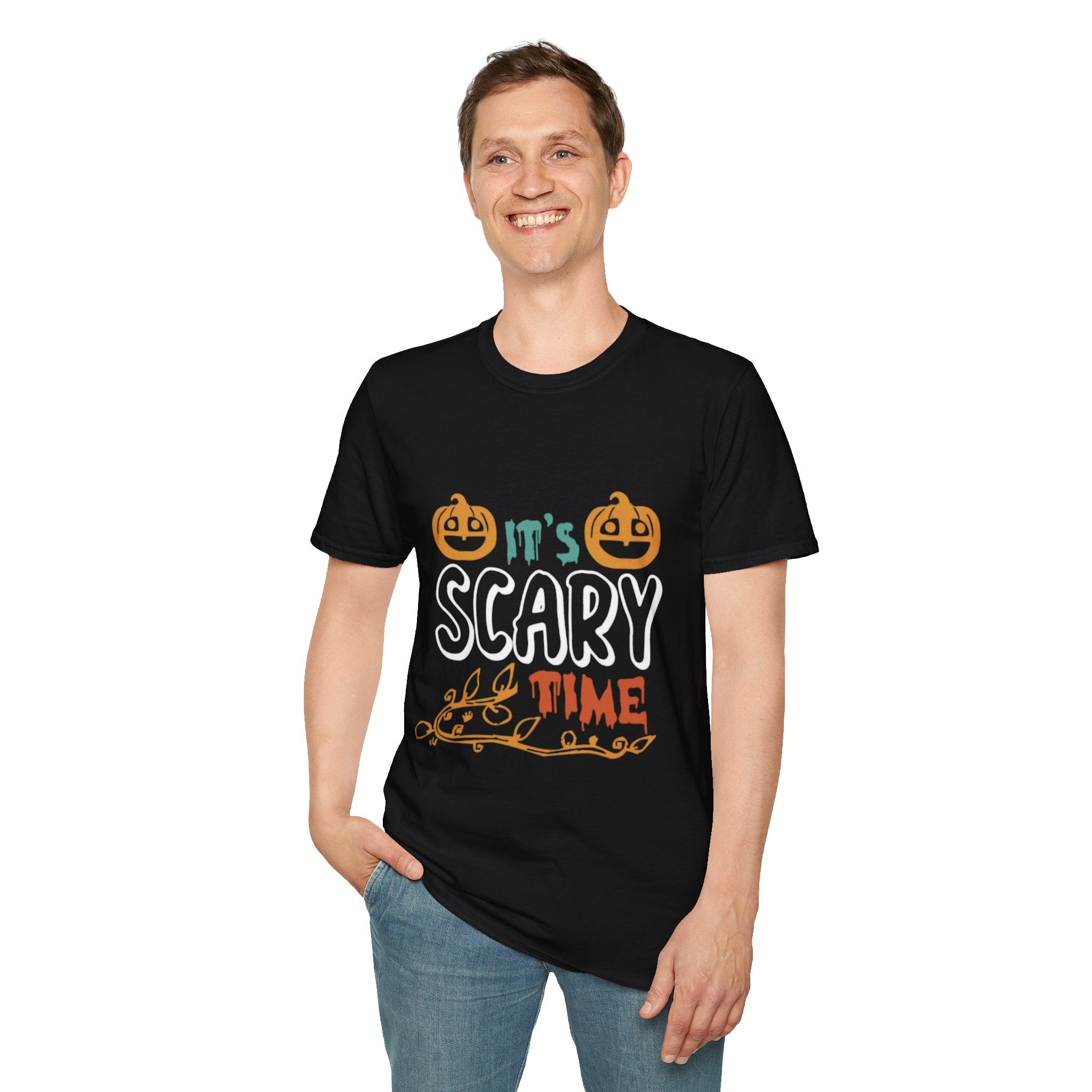 t’s Scary Time Halloween T-Shirt | Funny Pumpkin Graphic Tee for Spooky Season