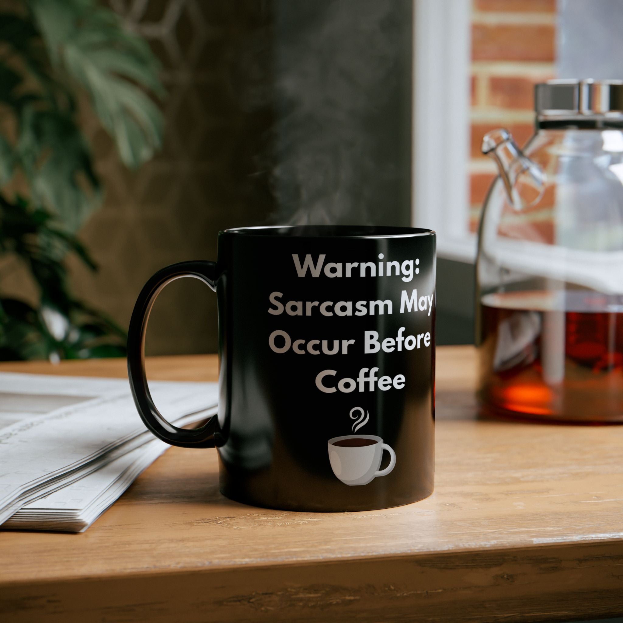 Funny Coffee Mug – Warning: Sarcasm Before Coffee (11oz & 15oz)