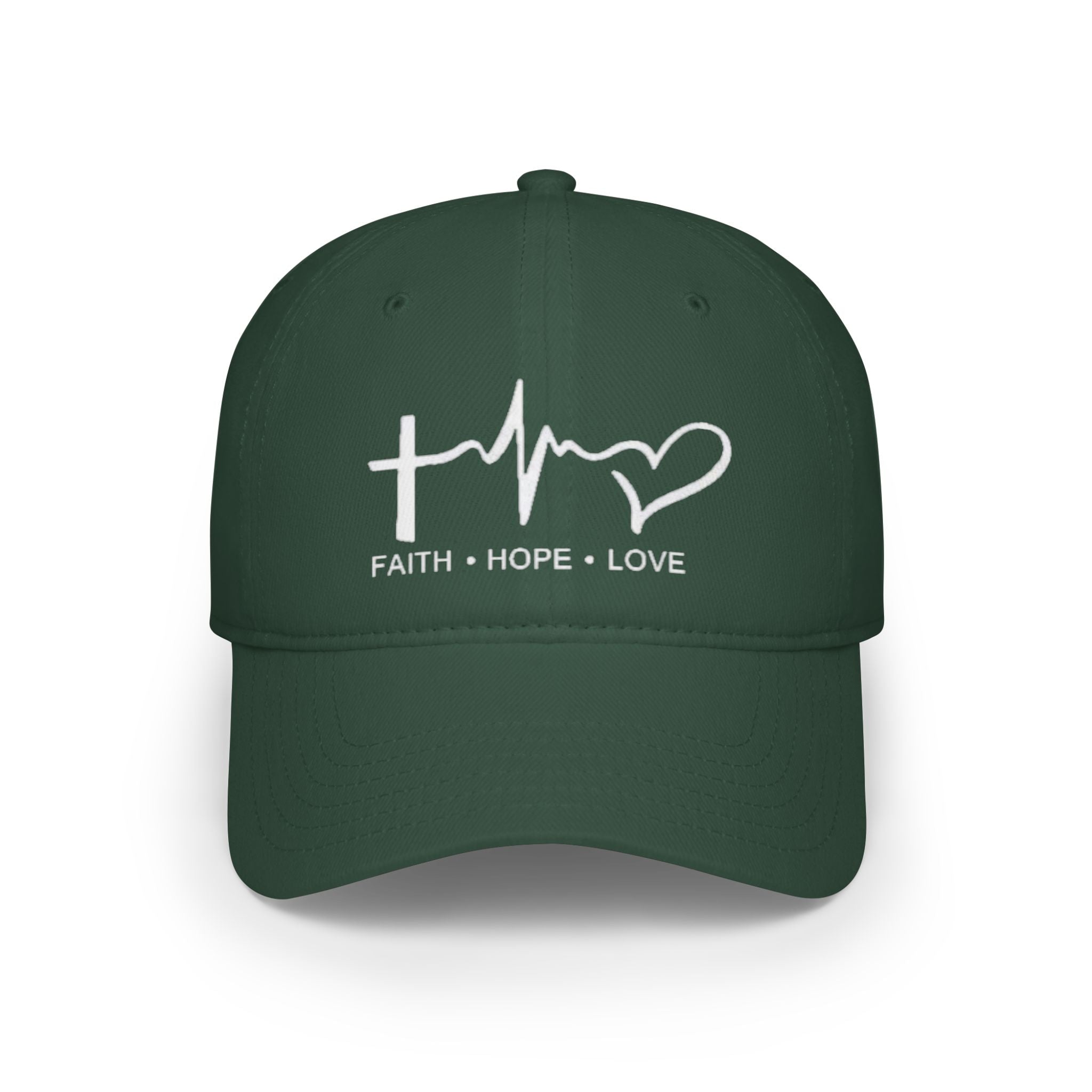 Faith Hope Love Low Profile Baseball Cap, Inspirational Hat, Gift for Him/Her, Everyday Wear, Cap for Spiritual Beliefs