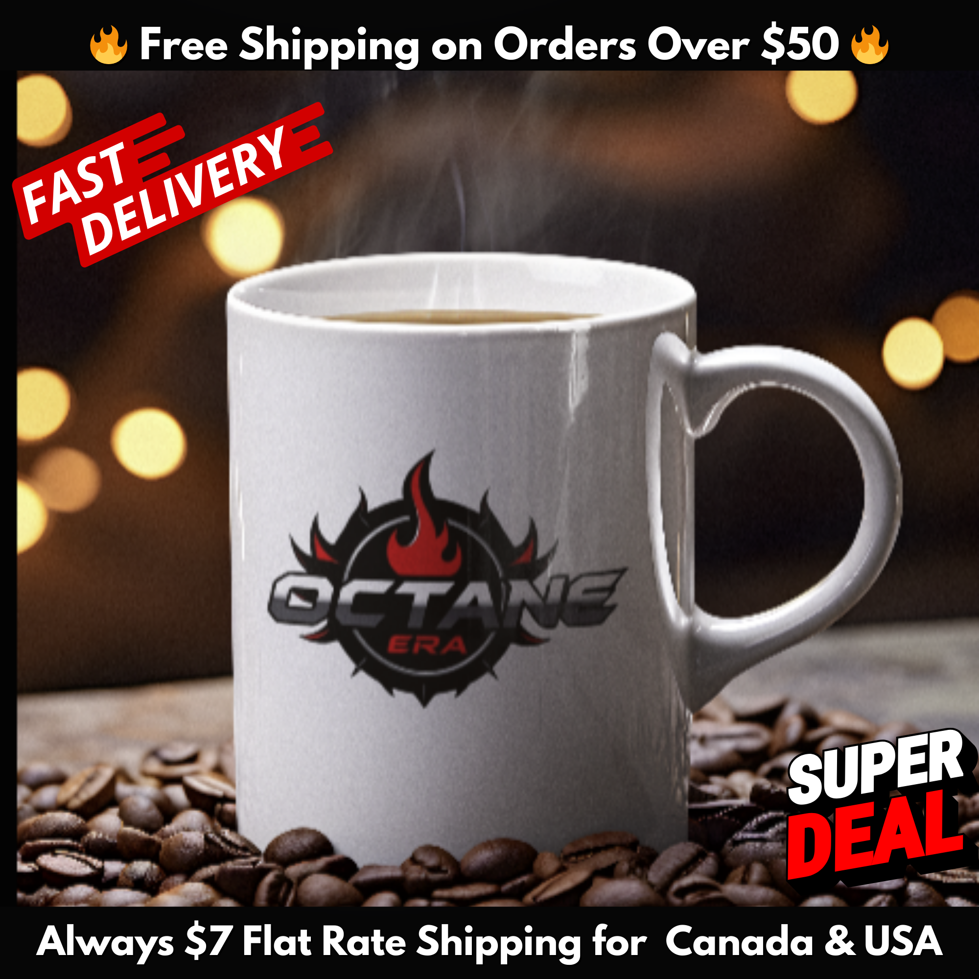 Octane Era Ceramic Mug, (11oz, 15oz)