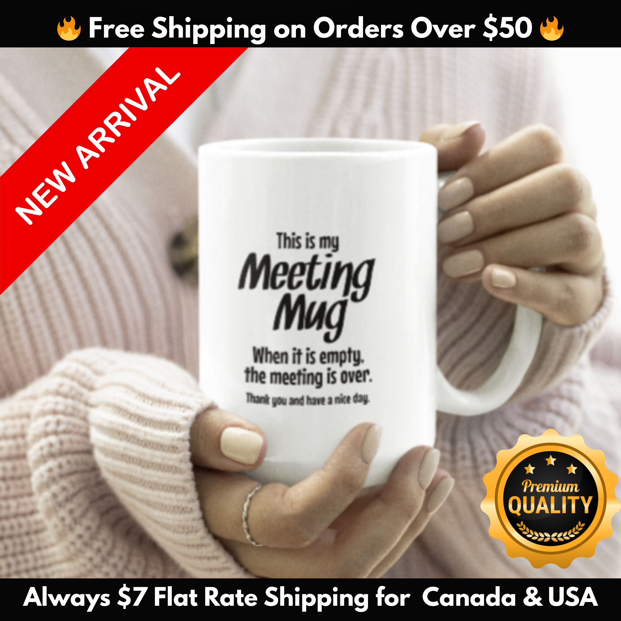 Humorous Meeting Mug, Coffee Cup, Gift for Office Workers