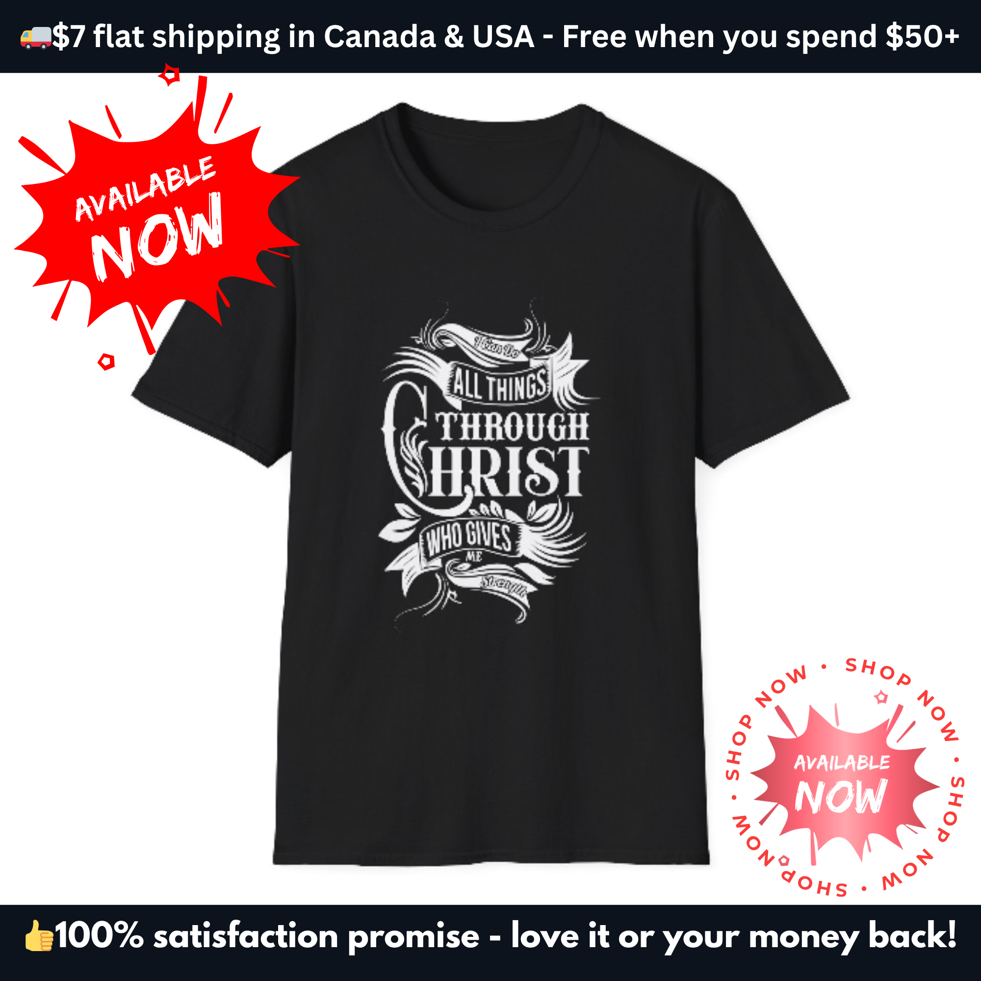 All Things Through Christ Tee — Philippians 4:13