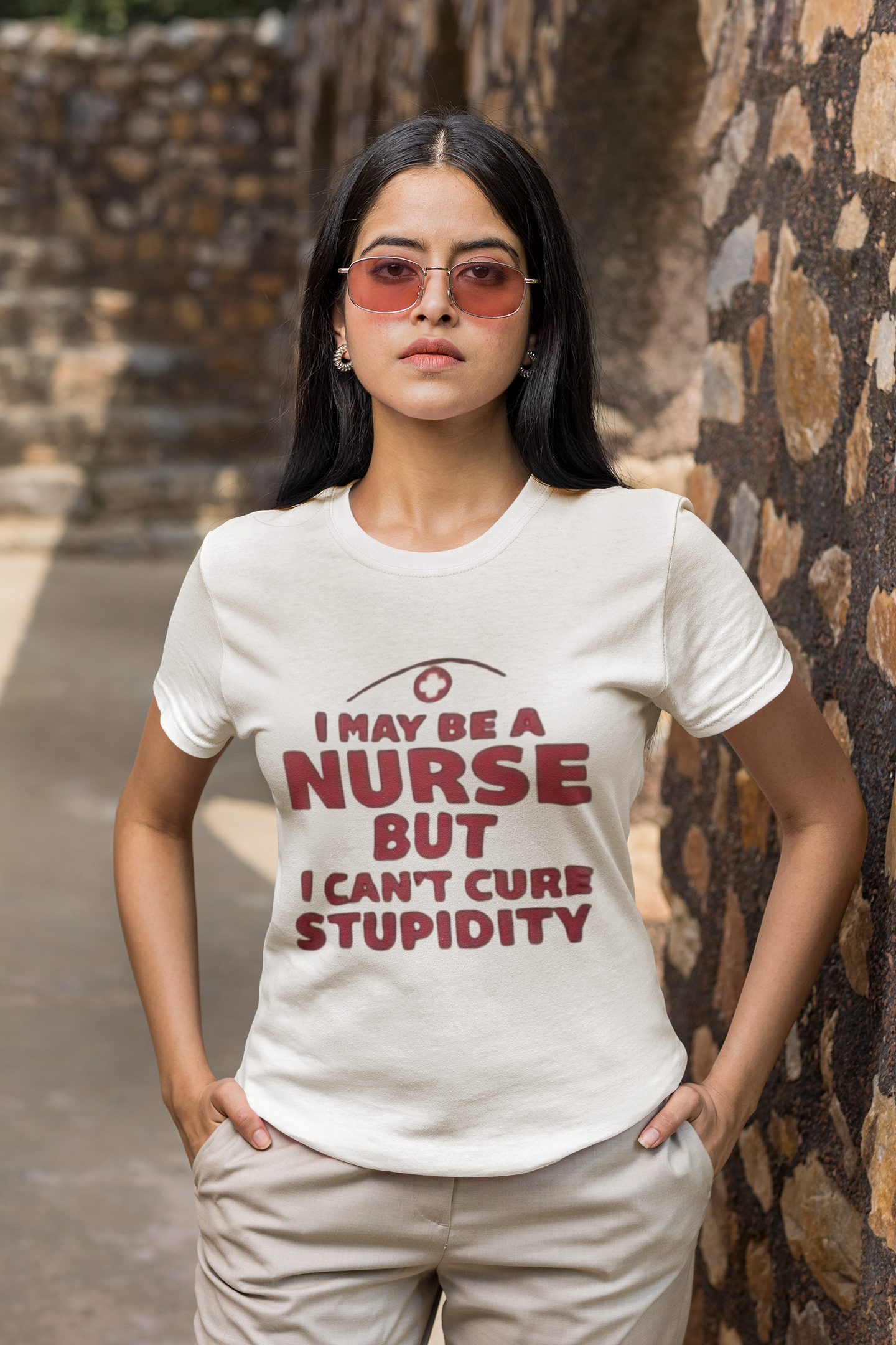 Funny Nurse T-Shirt – I May Be a Nurse But I Can’t Cure Stupidity Tee