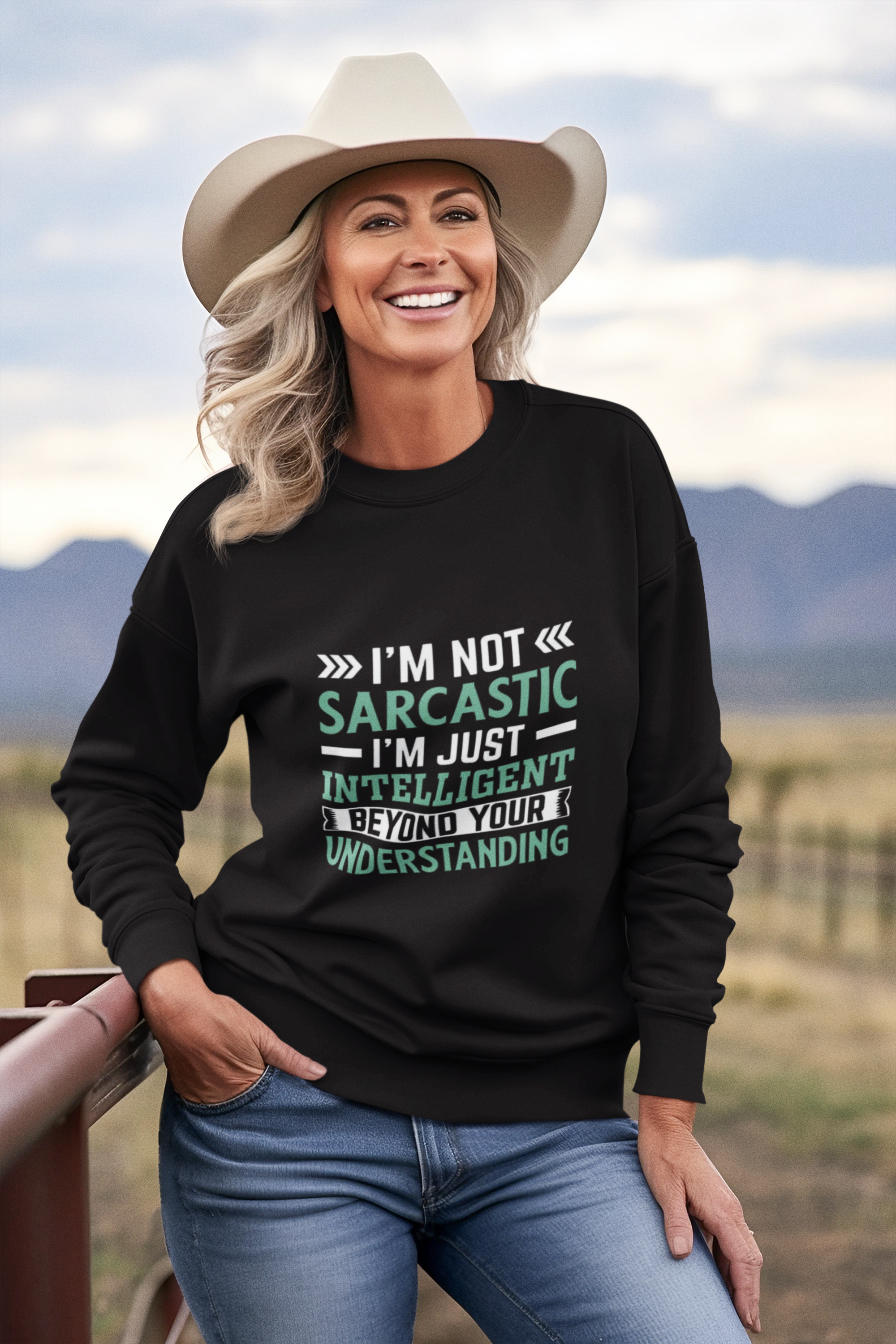 I’m Not Sarcastic Sweatshirt | Funny Intelligent Quote Crewneck