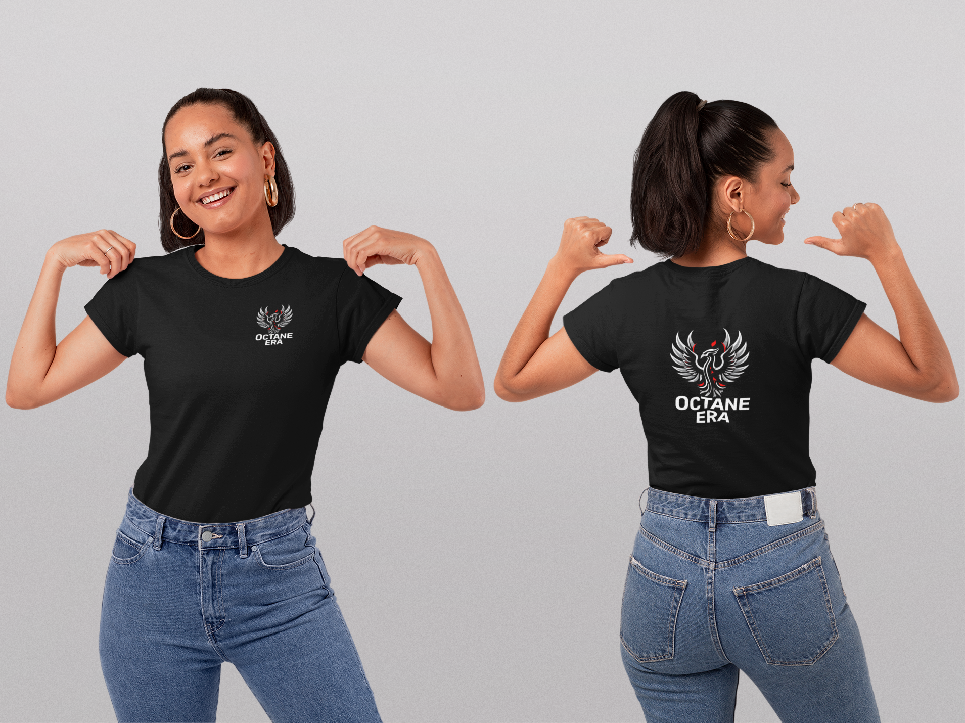 Octane Era Double-Sided Black Tee – Limited Edition