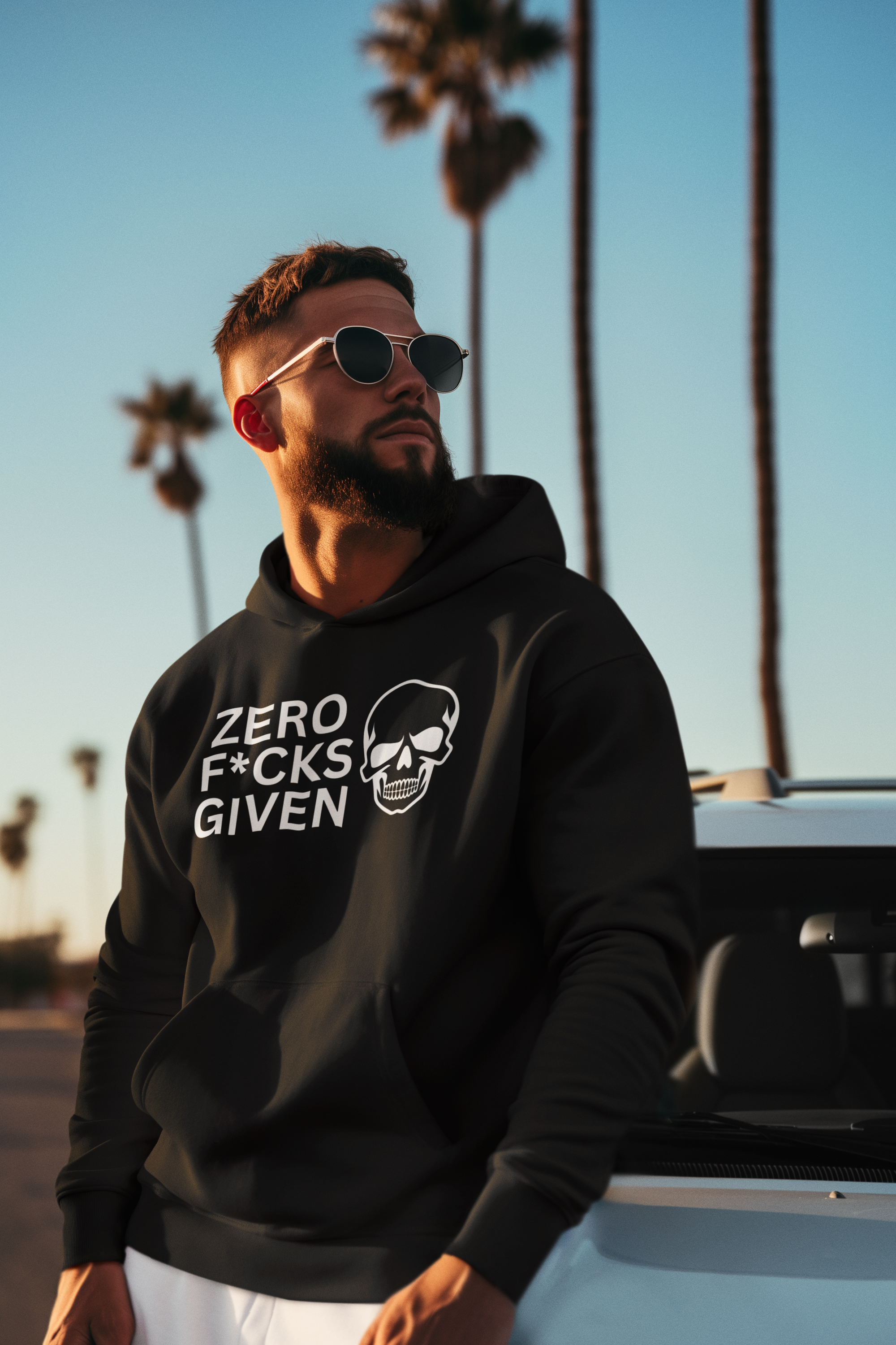 Zero Fcks Given Skull Hoodie – Bold Statement Pullover | Gildan® 18500