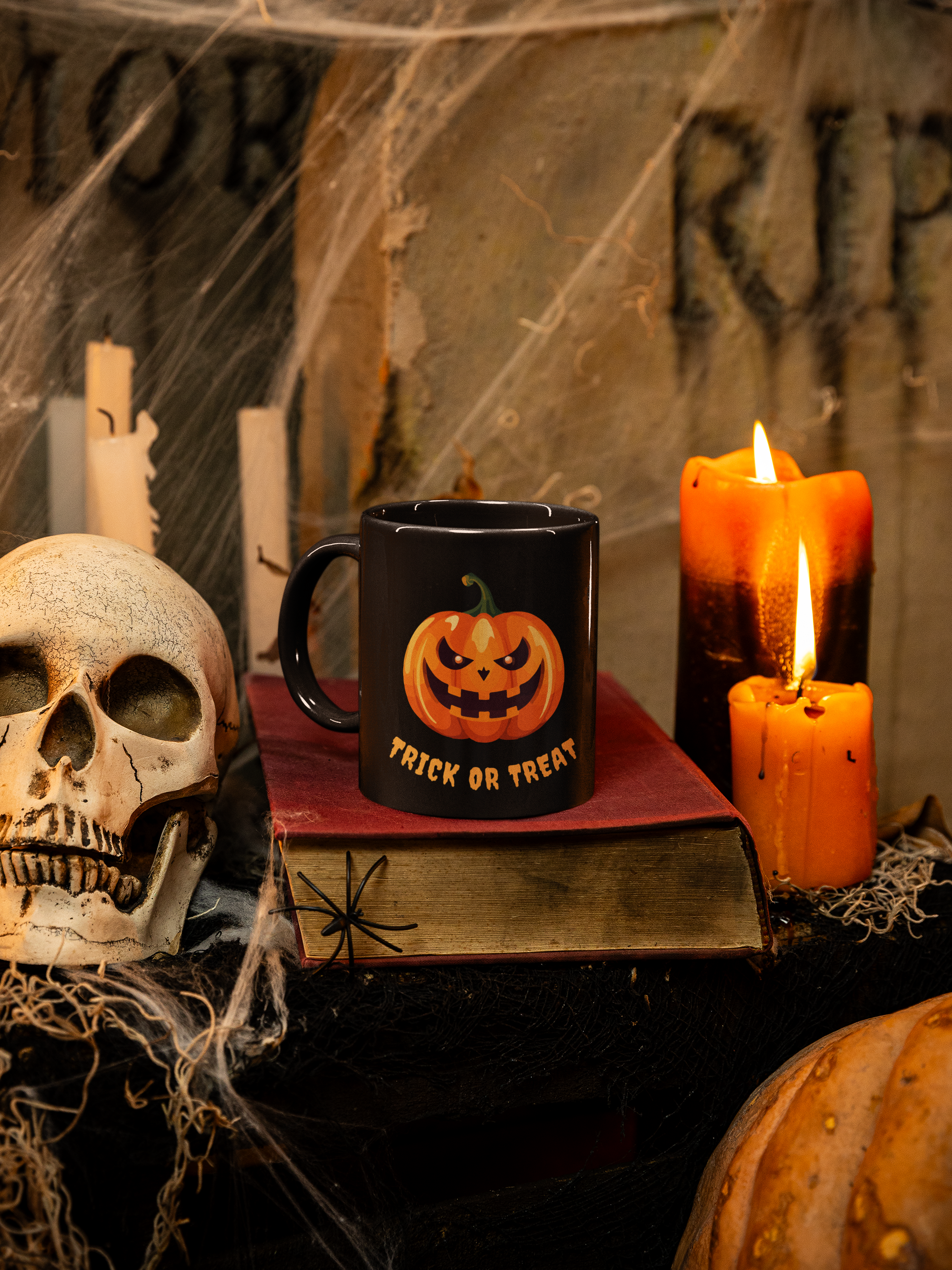 ๐ Trick or Treat Halloween Mug โ Spooky Pumpkin Design
