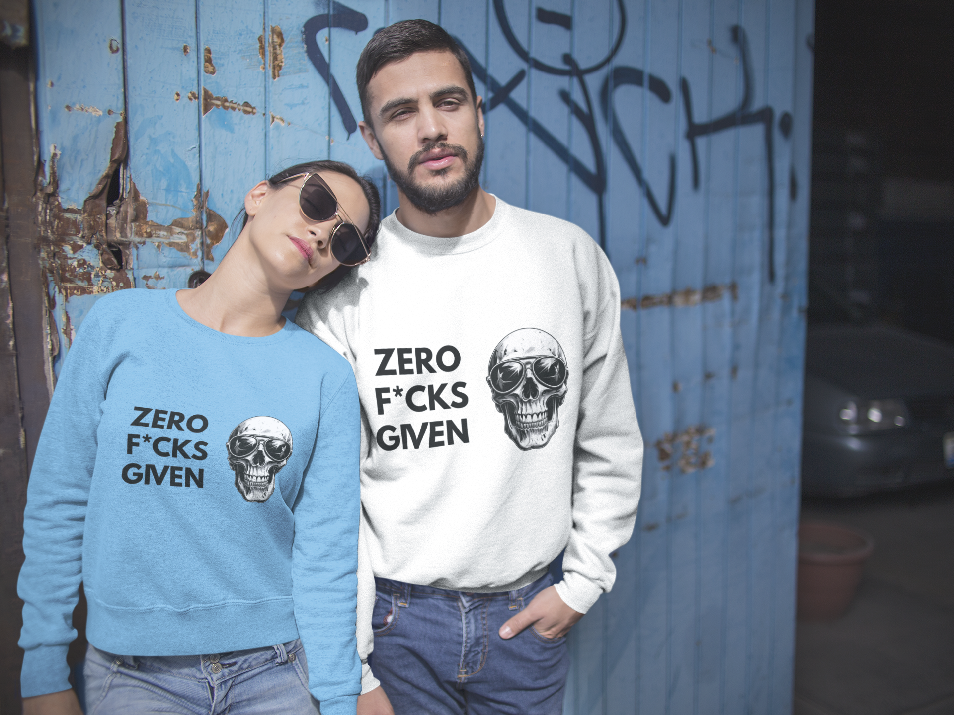 Zero F★cks Given Skull Sweatshirt