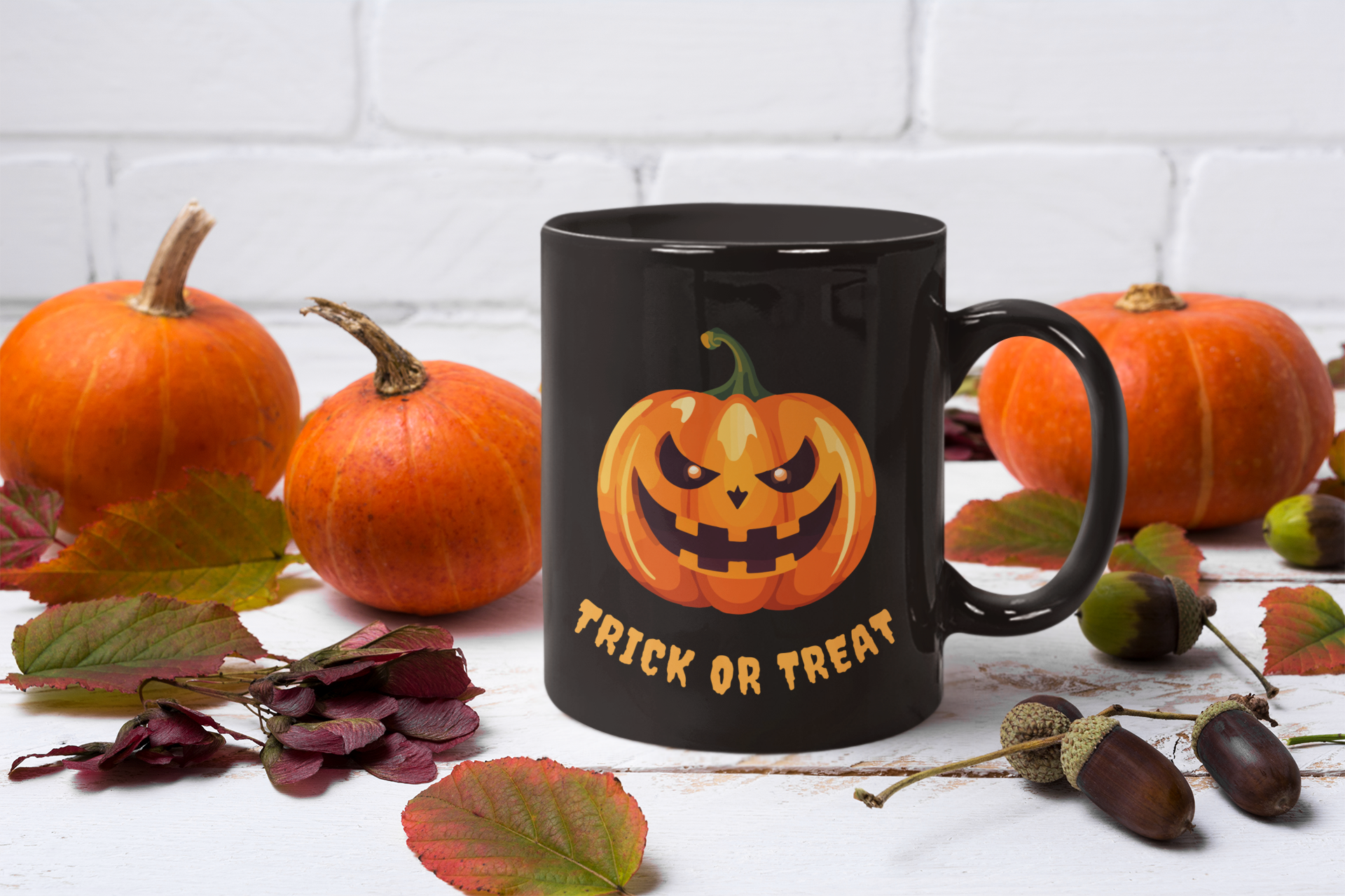 ๐ Trick or Treat Halloween Mug โ Spooky Pumpkin Design