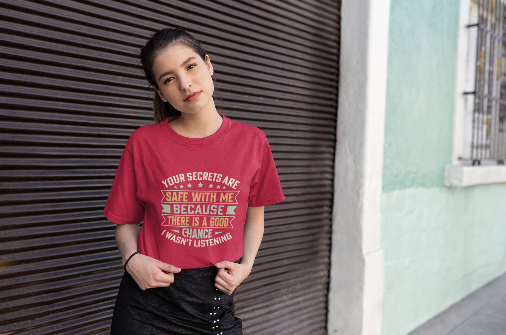 Funny T-Shirt – Your Secrets Are Safe With Me, Sarcastic Quote Tee, Black Unisex Shirt