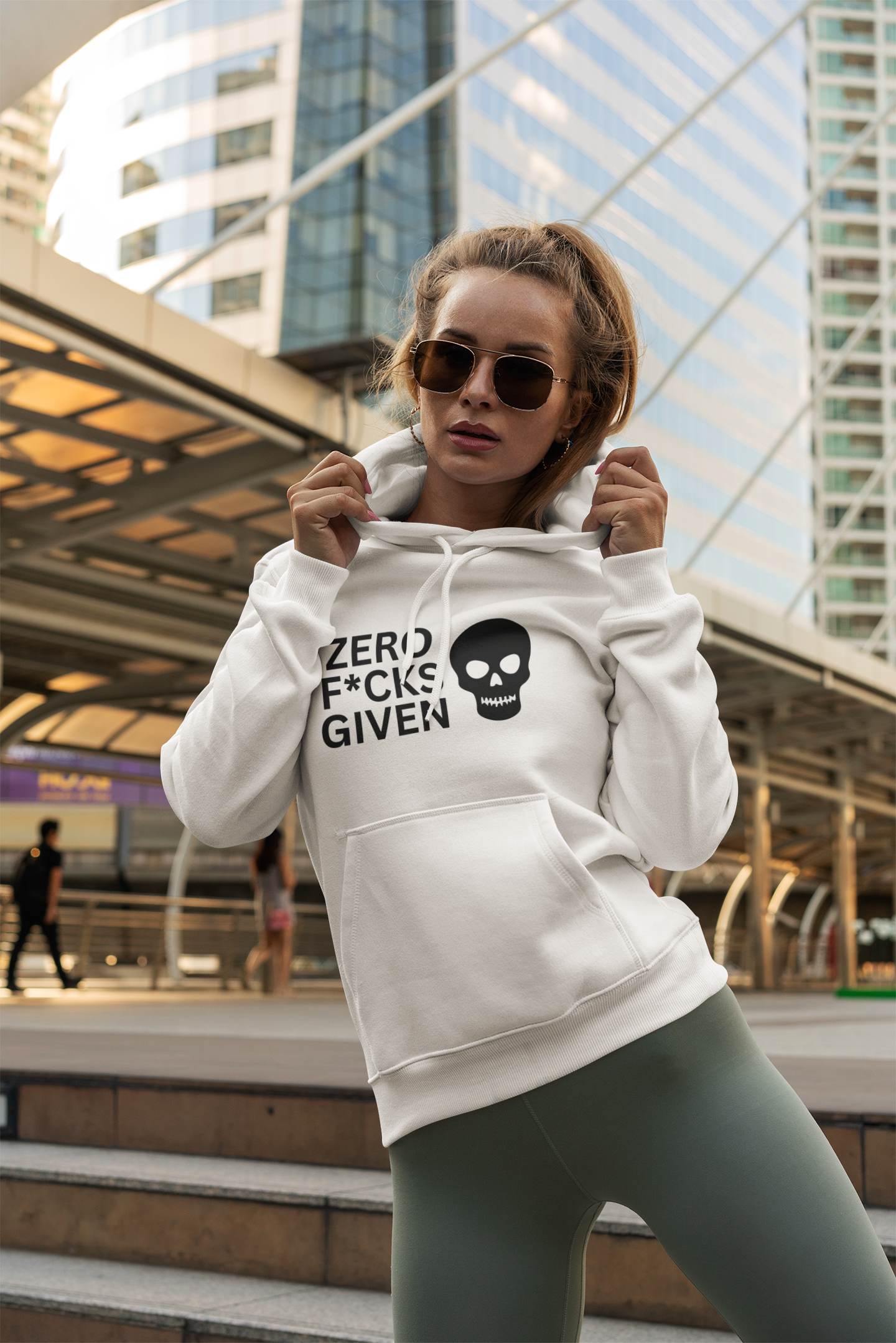 Zero Fcks Given Skull Hoodie – Bold Statement Pullover | Gildan® 18500