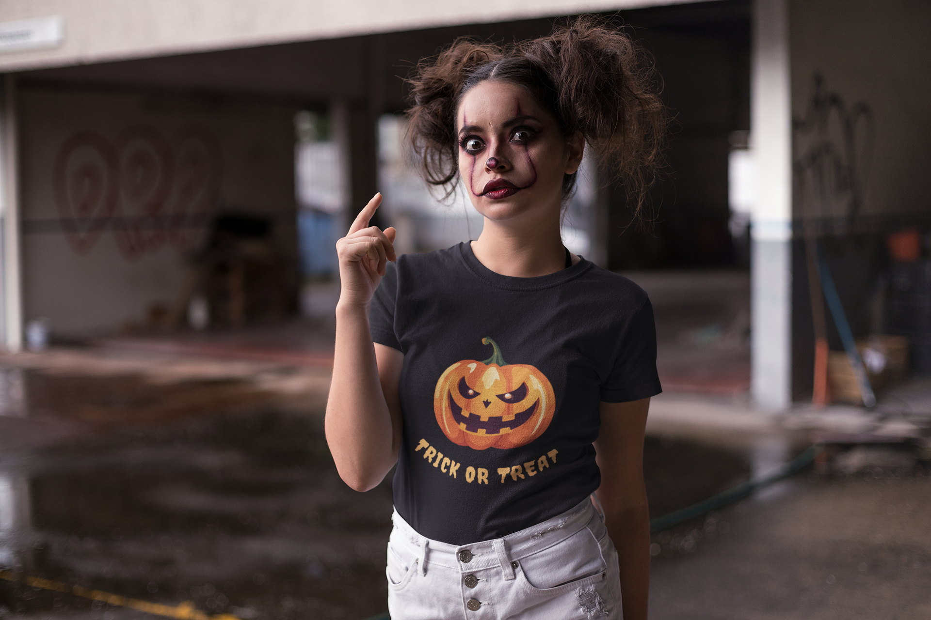 ๐ Trick or Treat Pumpkin Tee โ Halloween Graphic T-Shirt