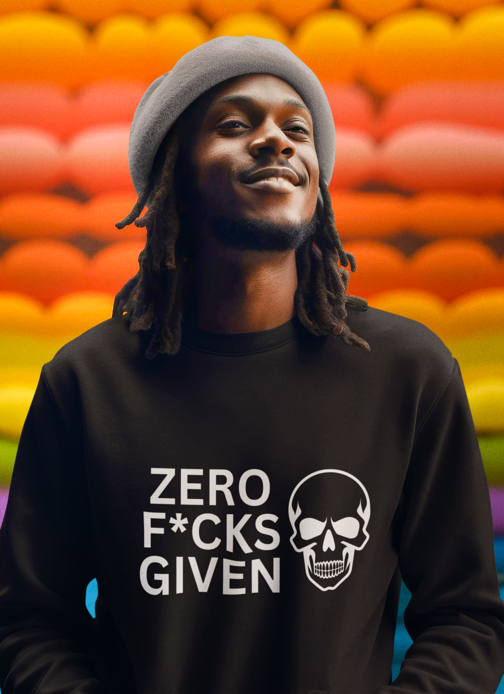Zero Fcks Given Skull Sweatshirt – Unapologetic Comfort| Gildan® 18000