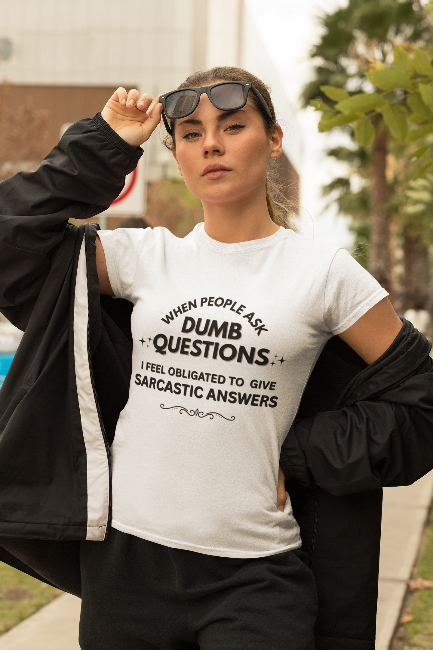 Dumb Questions Sarcastic T-Shirt – Funny Graphic Tee for Men & Women