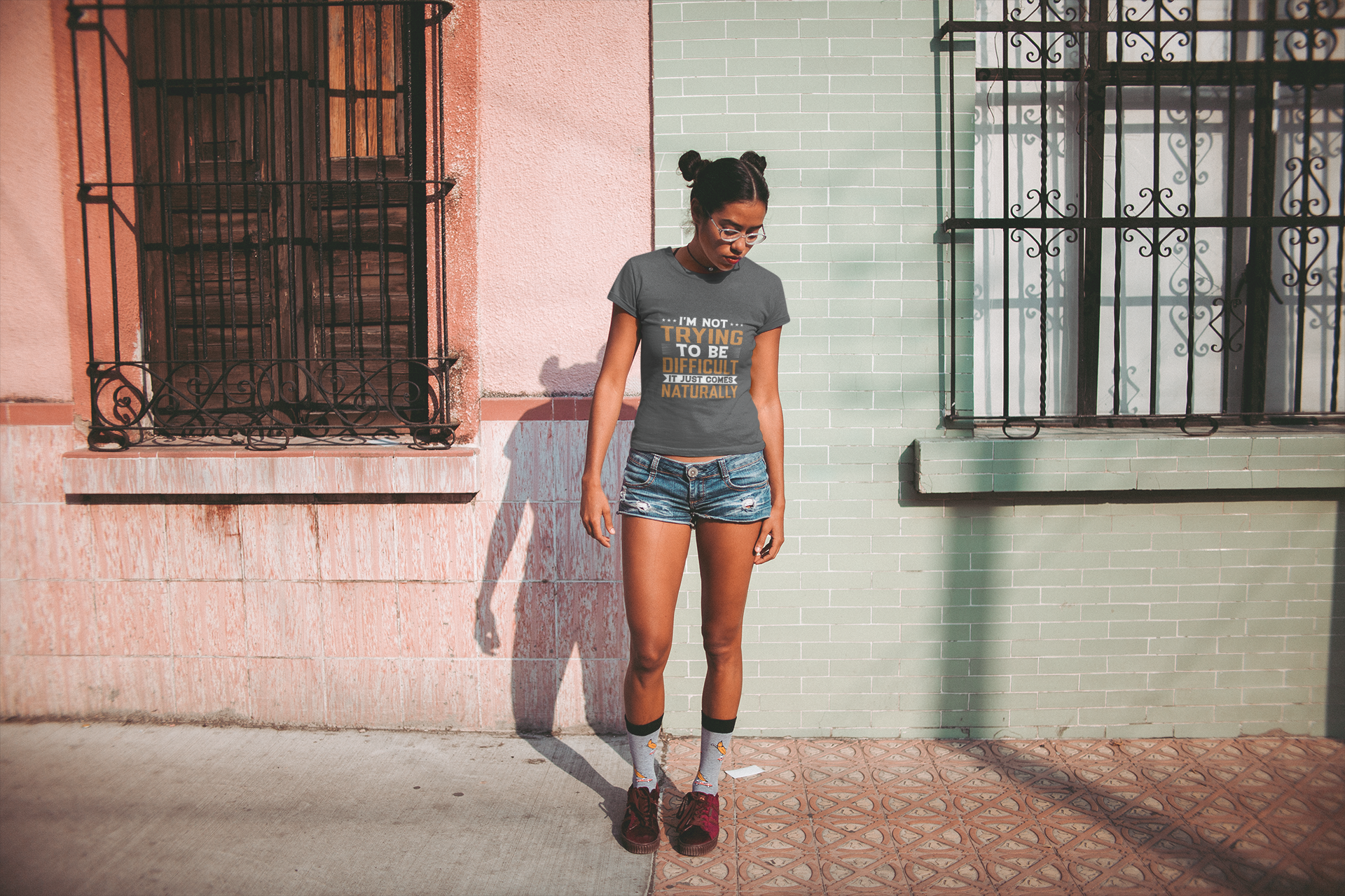 Funny Sarcastic T-Shirt – “I’m Not Trying To Be Difficult, It Just Comes Naturally” Graphic Tee