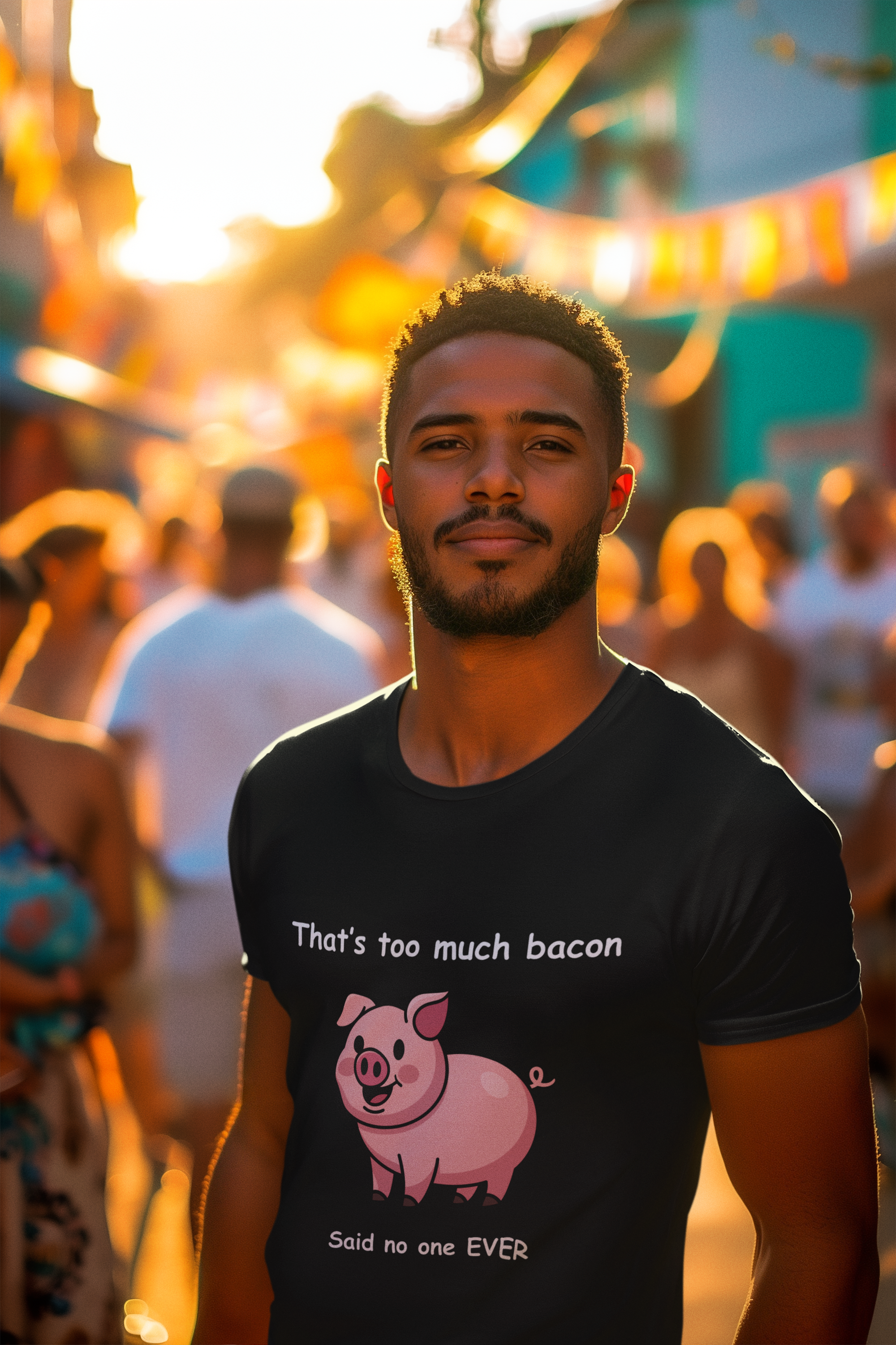 Funny Bacon T-Shirt – “That’s Too Much Bacon Said No One Ever” Graphic Tee