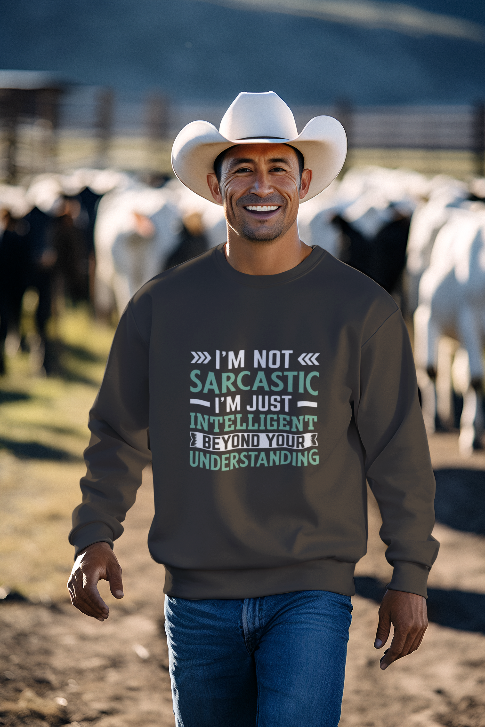 I’m Not Sarcastic Sweatshirt | Funny Intelligent Quote Crewneck