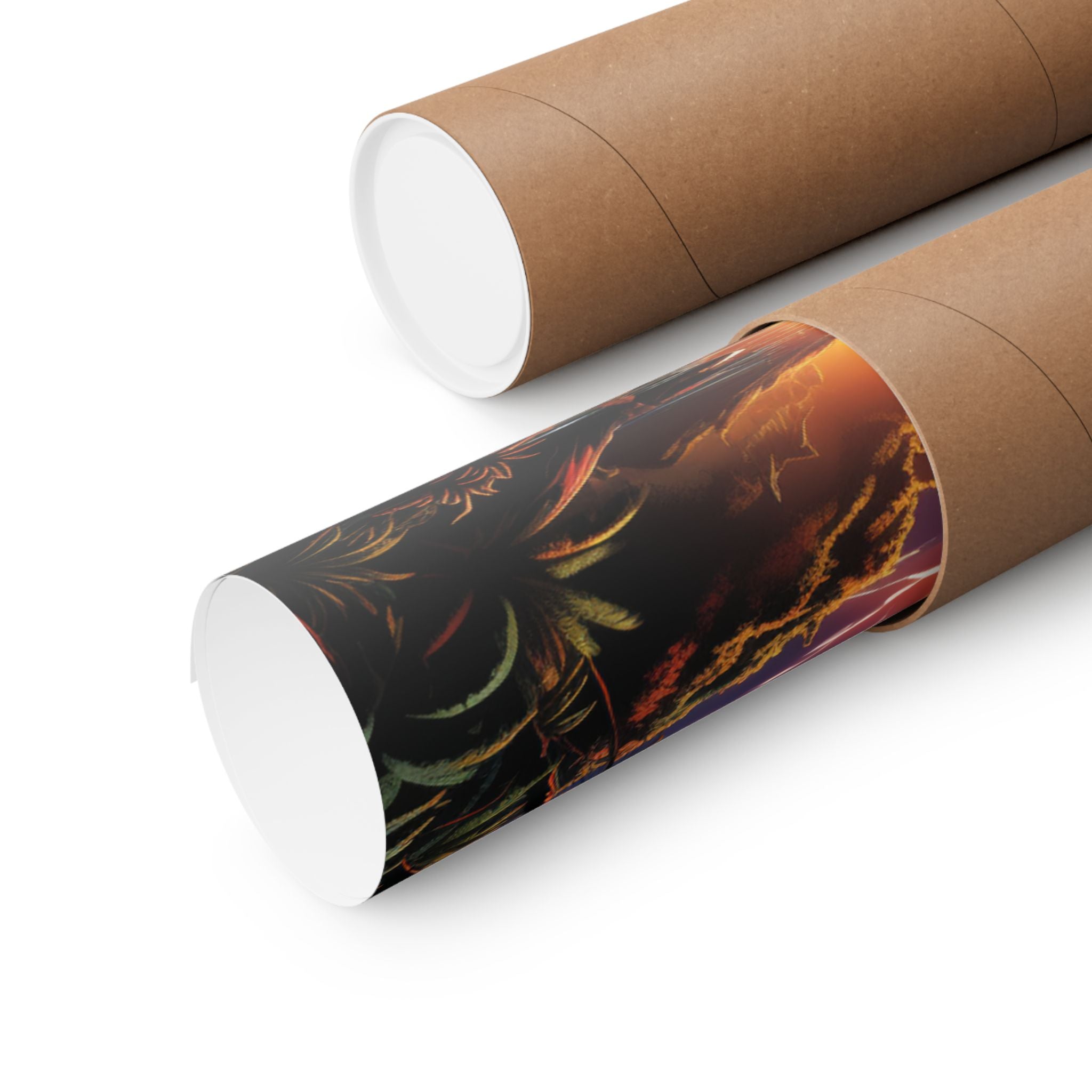 Cosmic Arrival Sunset Poster – Retro Sci-Fi Wall Art (3 Sizes)