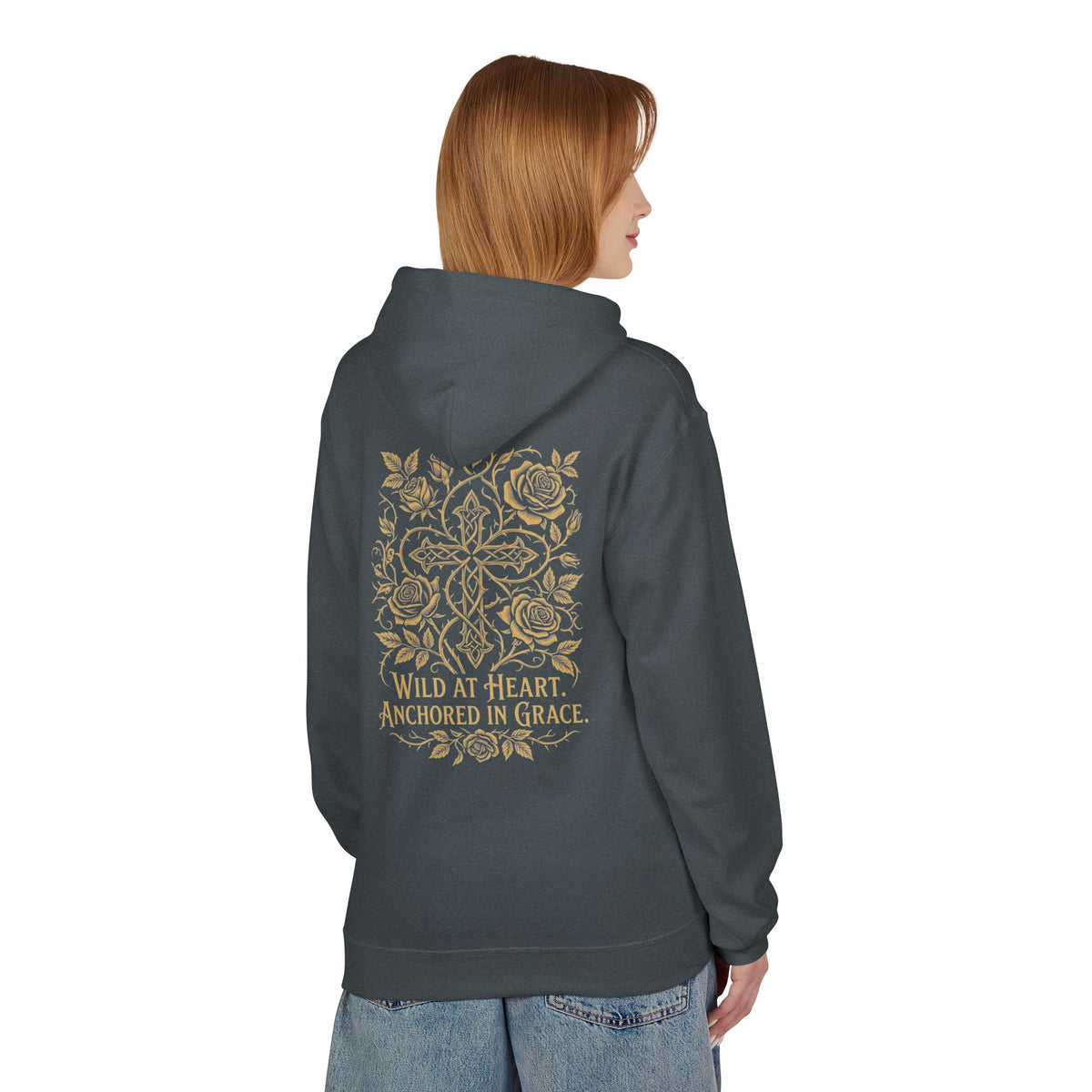 Wild at Heart, Anchored in Grace — Faith Floral Hoodie