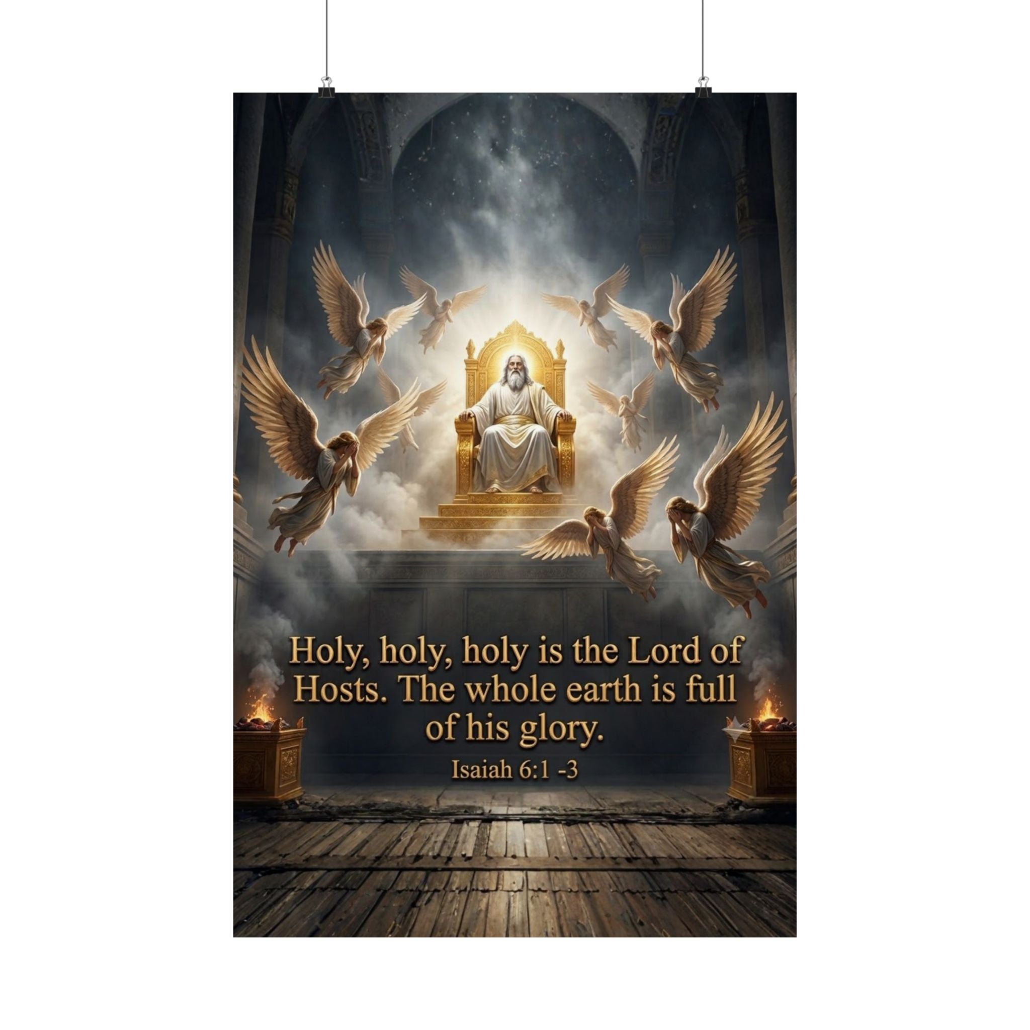 Holy, Holy, Holy — Isaiah 6:1-3 | Scripture Art Poster