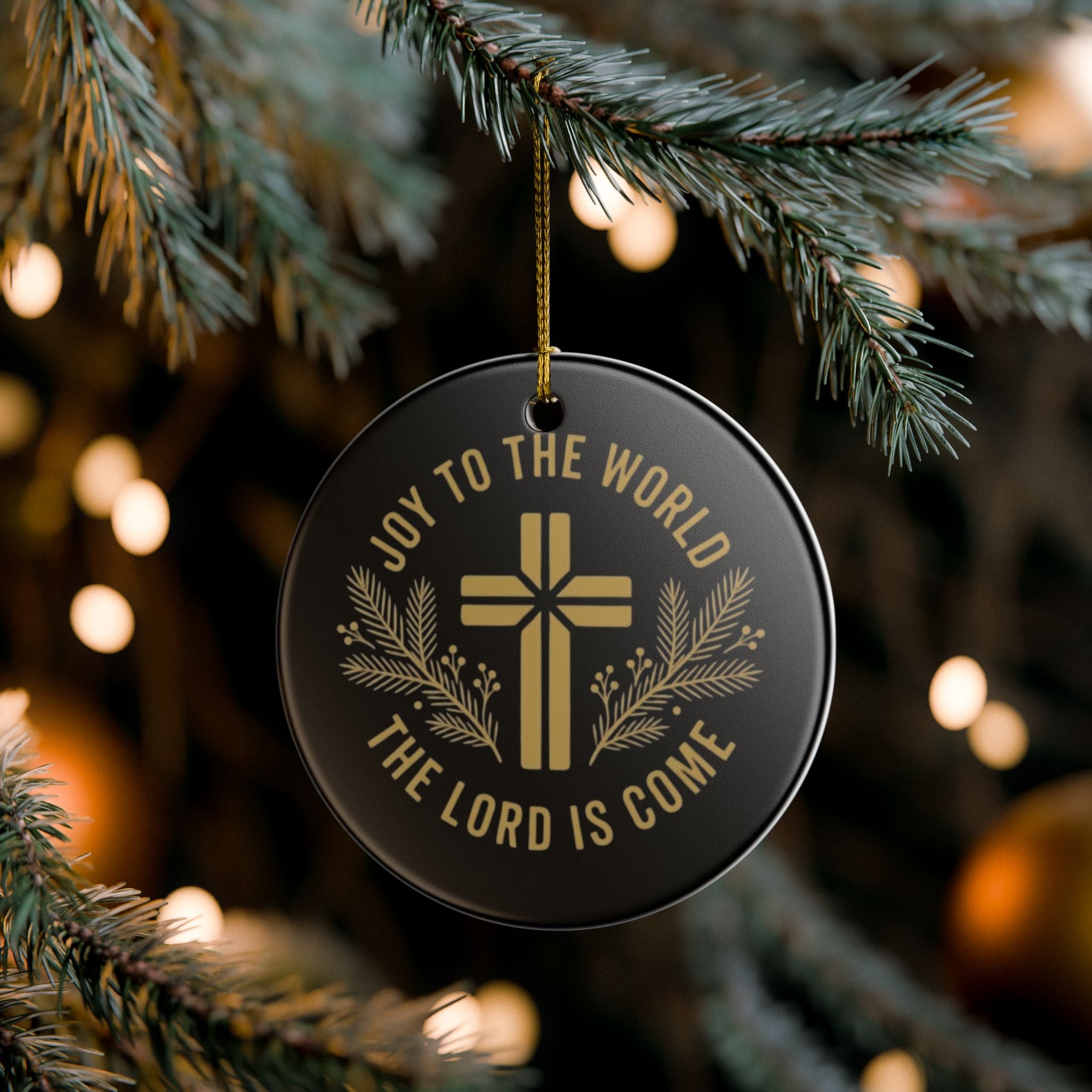 Joy to the World Ceramic Christmas Ornament