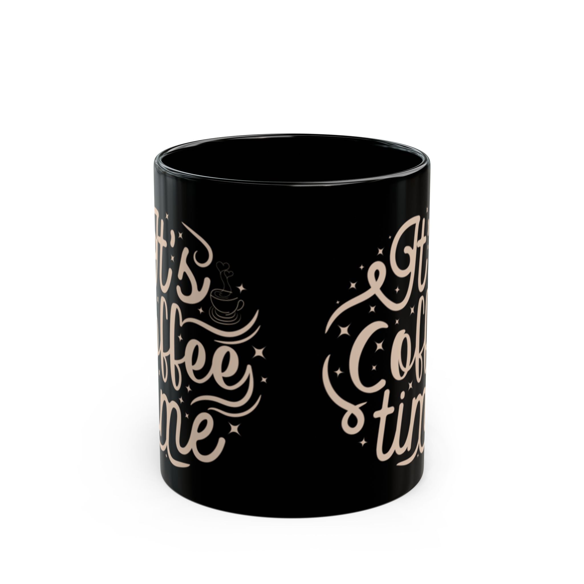 It’s Coffee Time Mug – Black Ceramic, 11oz / 15oz