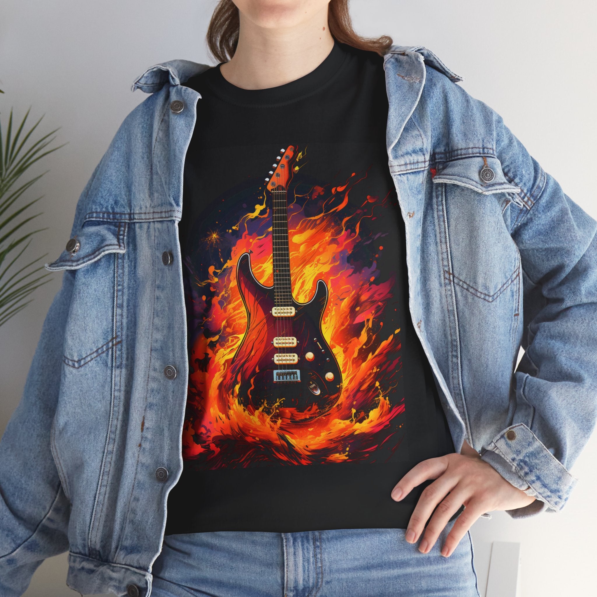 Flaming Electric Guitar Tee — Turn It Up