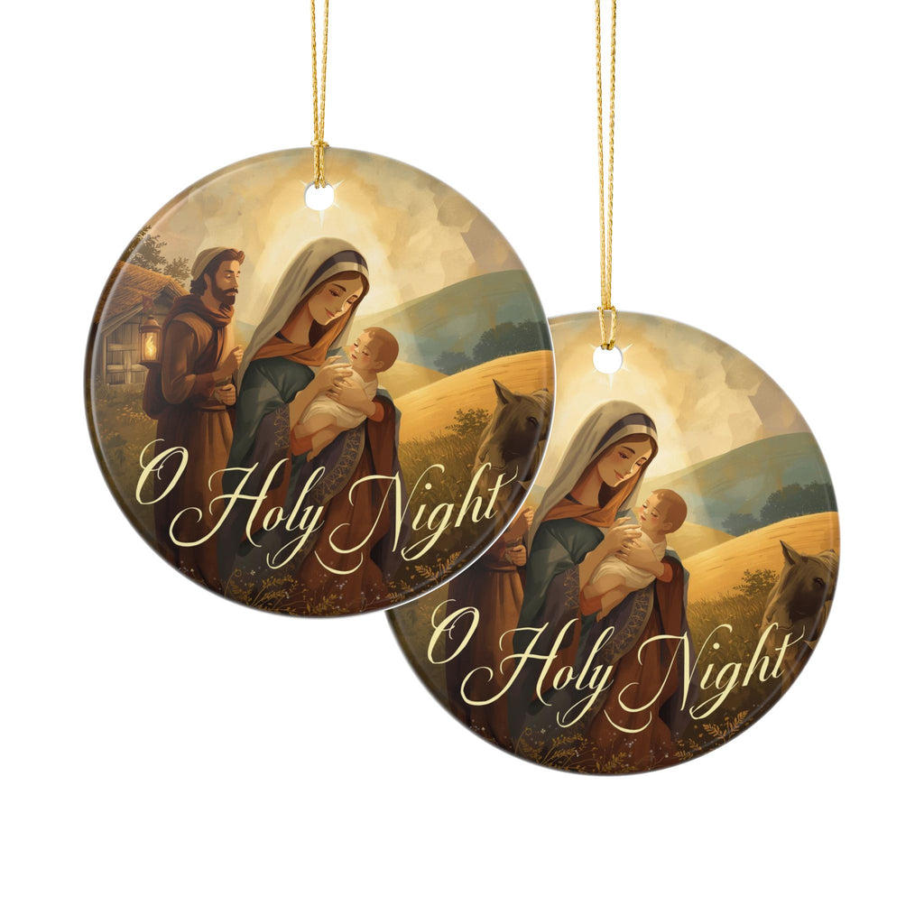 O Holy Night Ceramic Ornament — Nativity Christmas Tree Decor