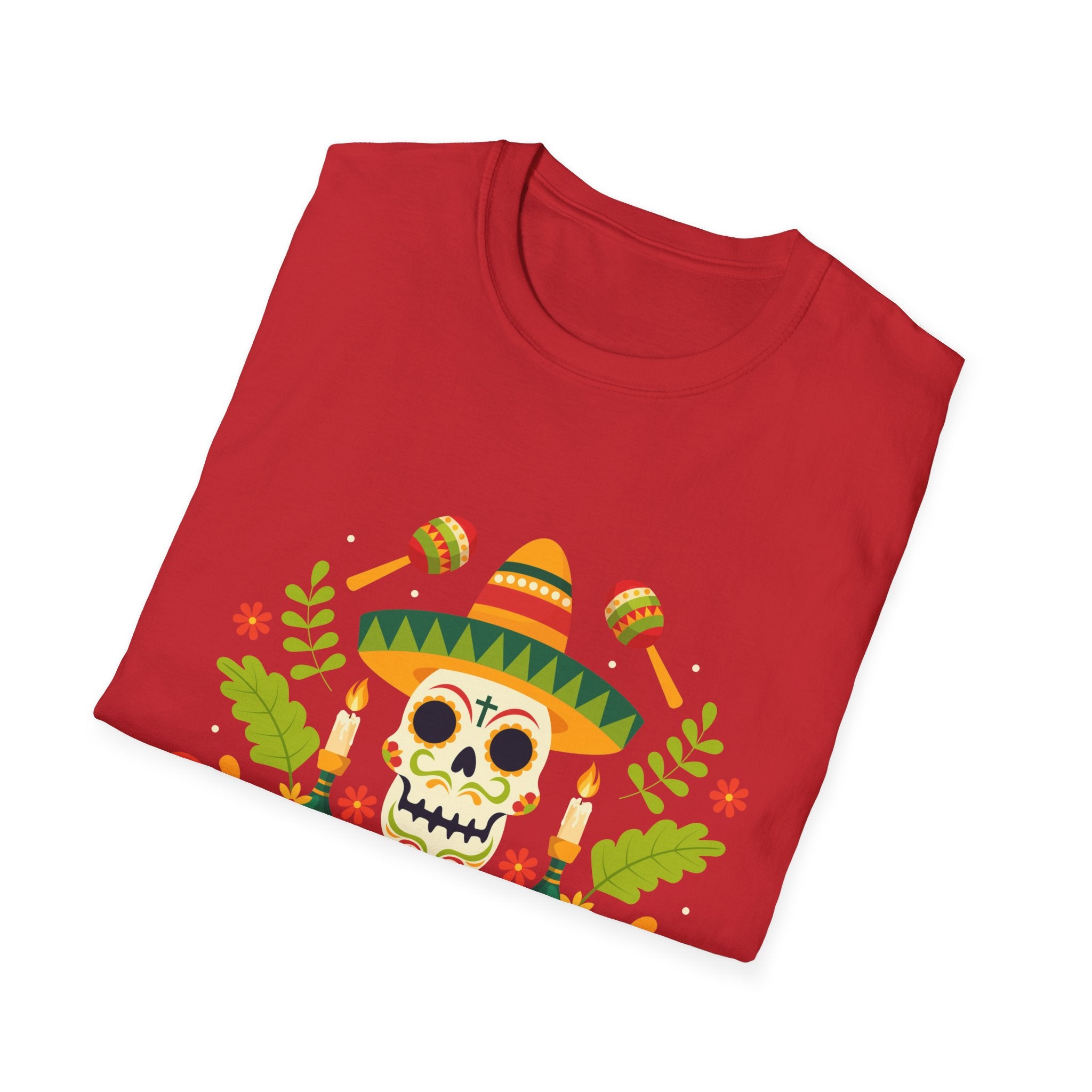 Dia de los Muertos T-Shirt, Unisex Softstyle Tee, Halloween Apparel, Mexican Celebration Shirt, Cultural Celebration Outfit, Gift Idea