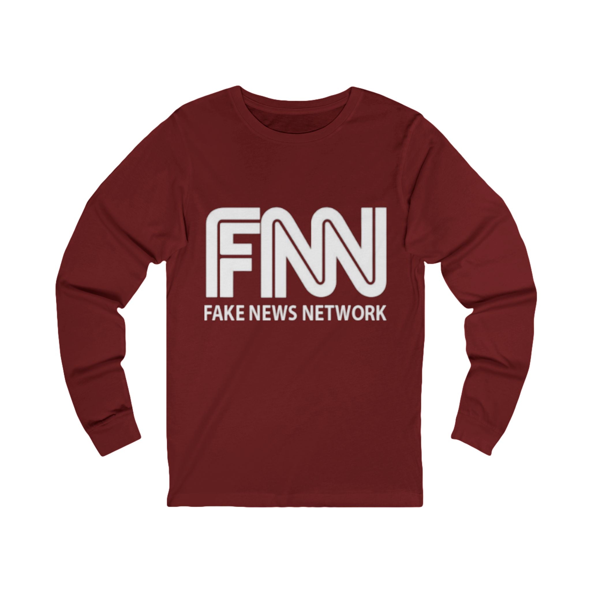 Fake News Network Long Sleeve Tee — Satirical Political Graphic Shirt