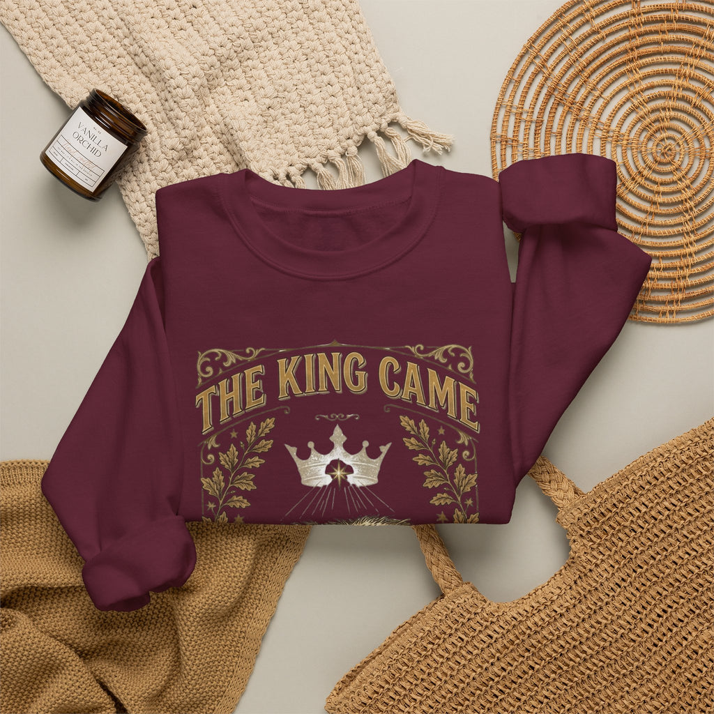 The King Came Without a Crown | Vintage Christian Christmas Sweatshirt
