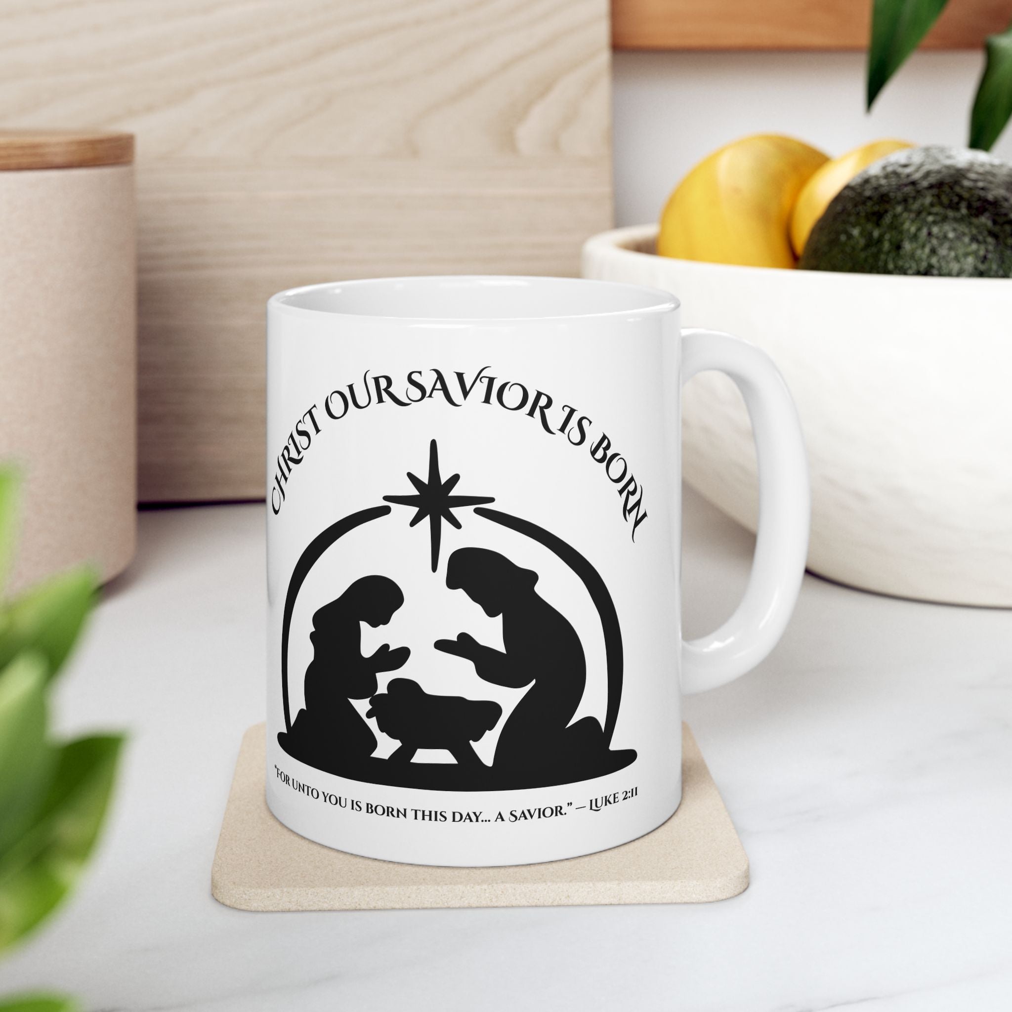 Christ Our Savior Is Born – Nativity Christmas Mug (11oz, 15oz)