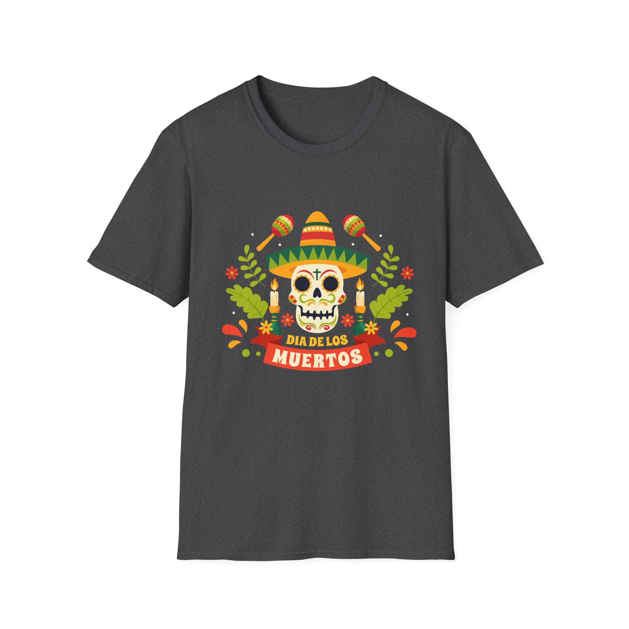 Dia de los Muertos T-Shirt, Unisex Softstyle Tee, Halloween Apparel, Mexican Celebration Shirt, Cultural Celebration Outfit, Gift Idea