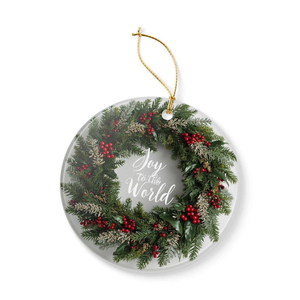 Joy to the World Holiday Wreath Ornament