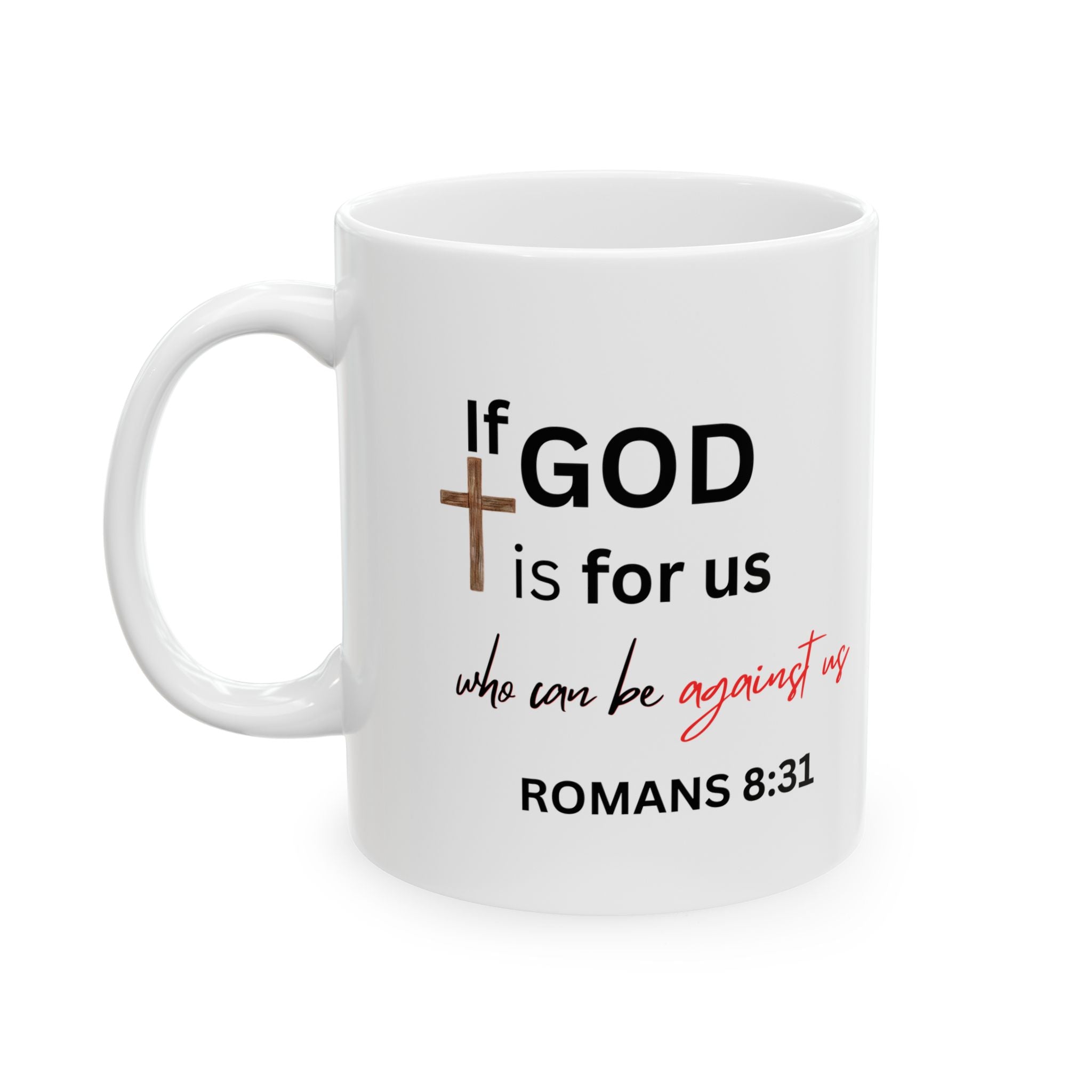 If God Is for Us Scripture Mug – Romans 8:31 Christian Coffee Cup