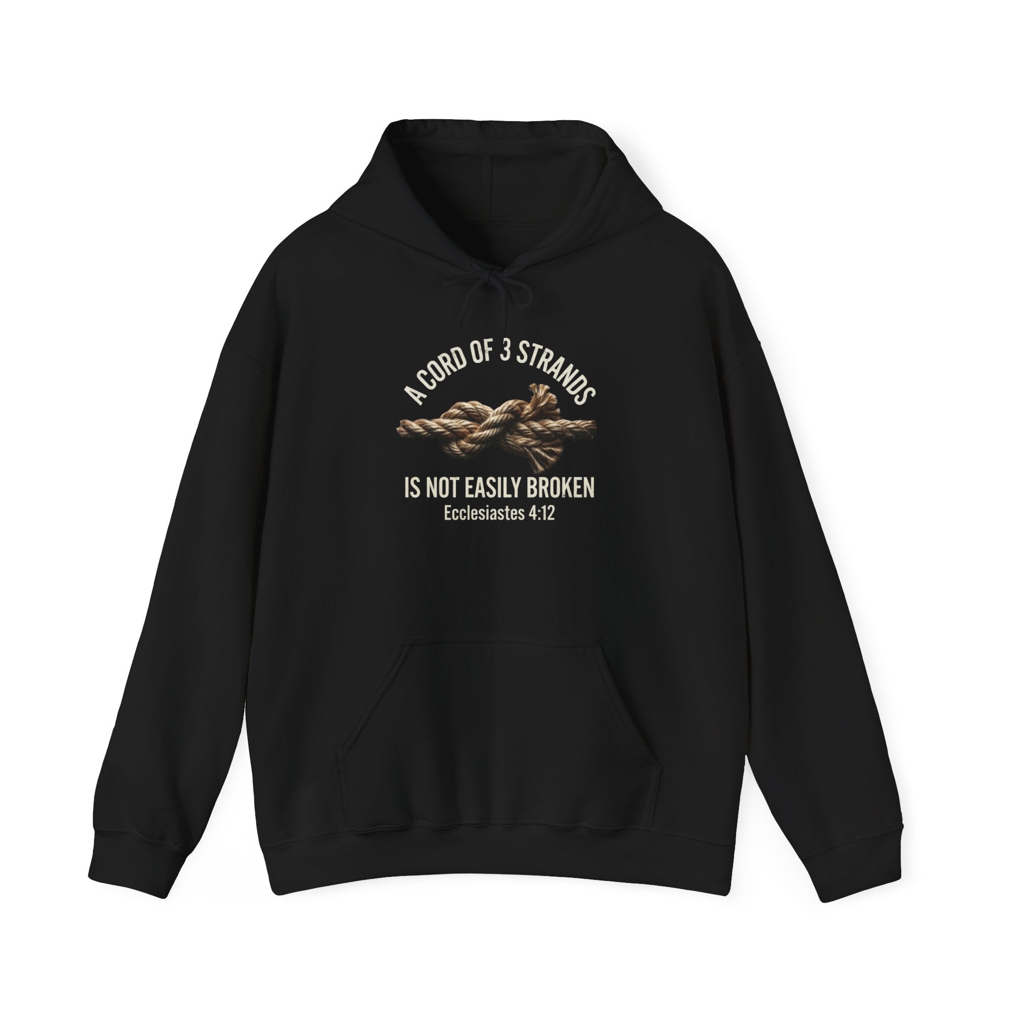 A Cord of 3 Strands Hoodie — Ecclesiastes 4:12 — Christian Faith Pullover