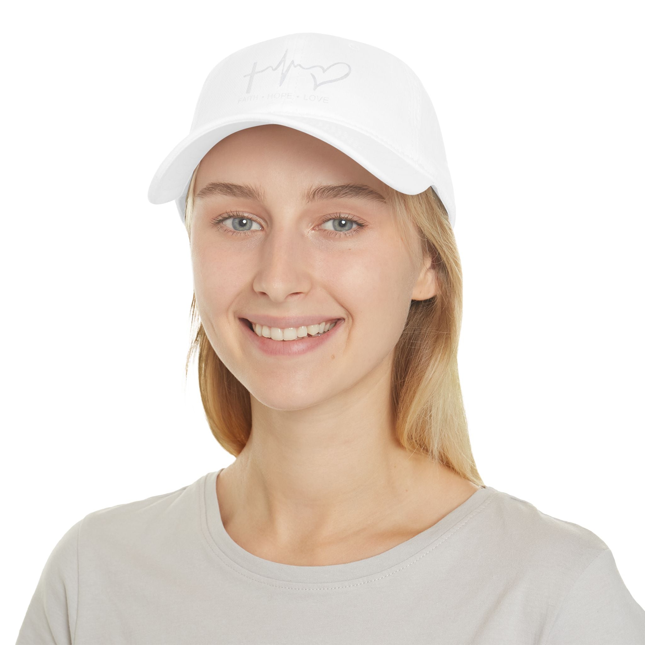 Faith Hope Love Low Profile Baseball Cap, Inspirational Hat, Gift for Him/Her, Everyday Wear, Cap for Spiritual Beliefs
