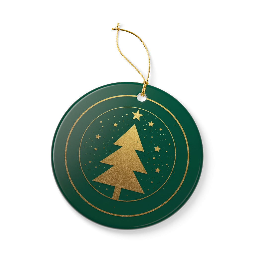 Green Pine Tree Ceramic Ornament (2-Sided)