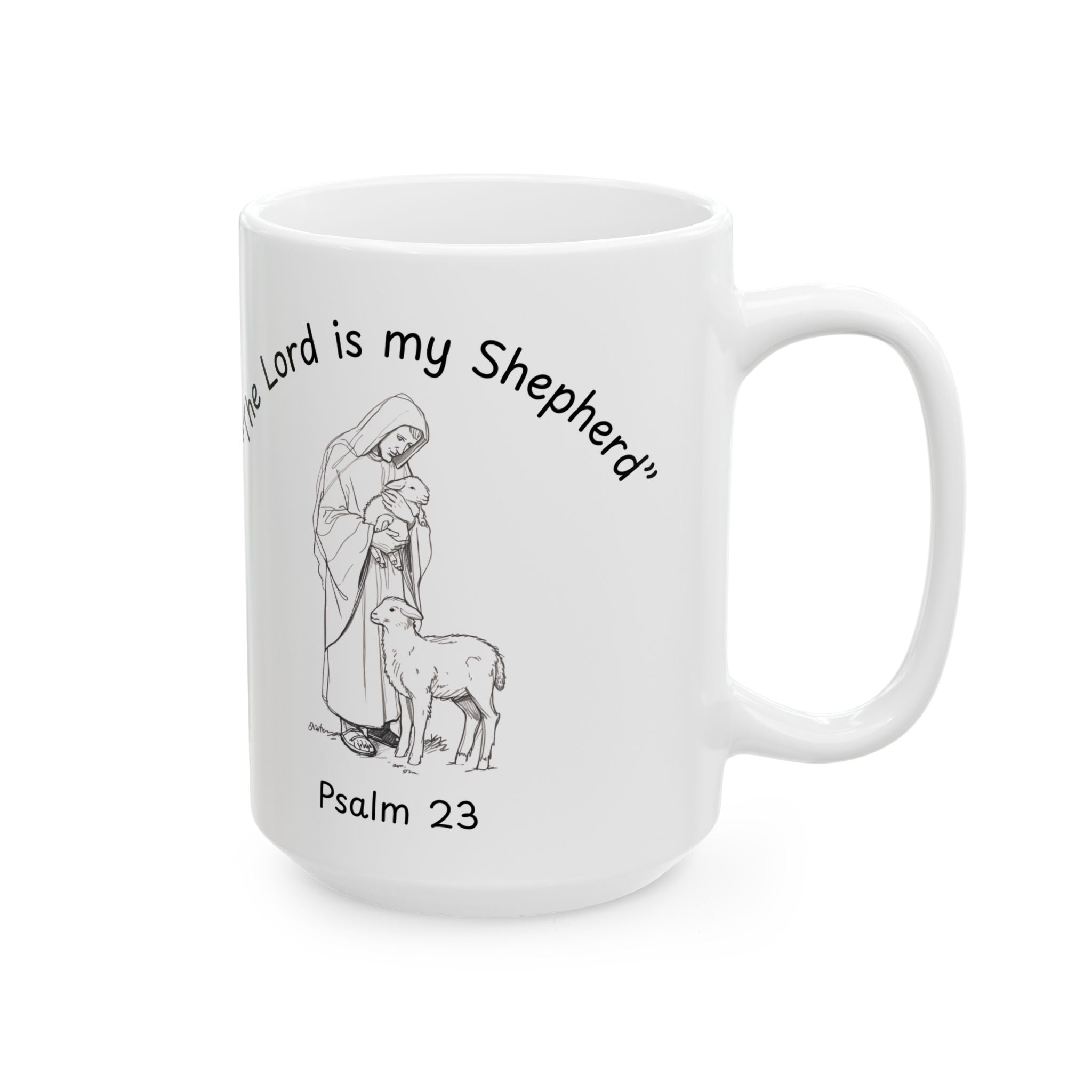 The Lord Is My Shepherd – Psalm 23 Christian Coffee Mug.