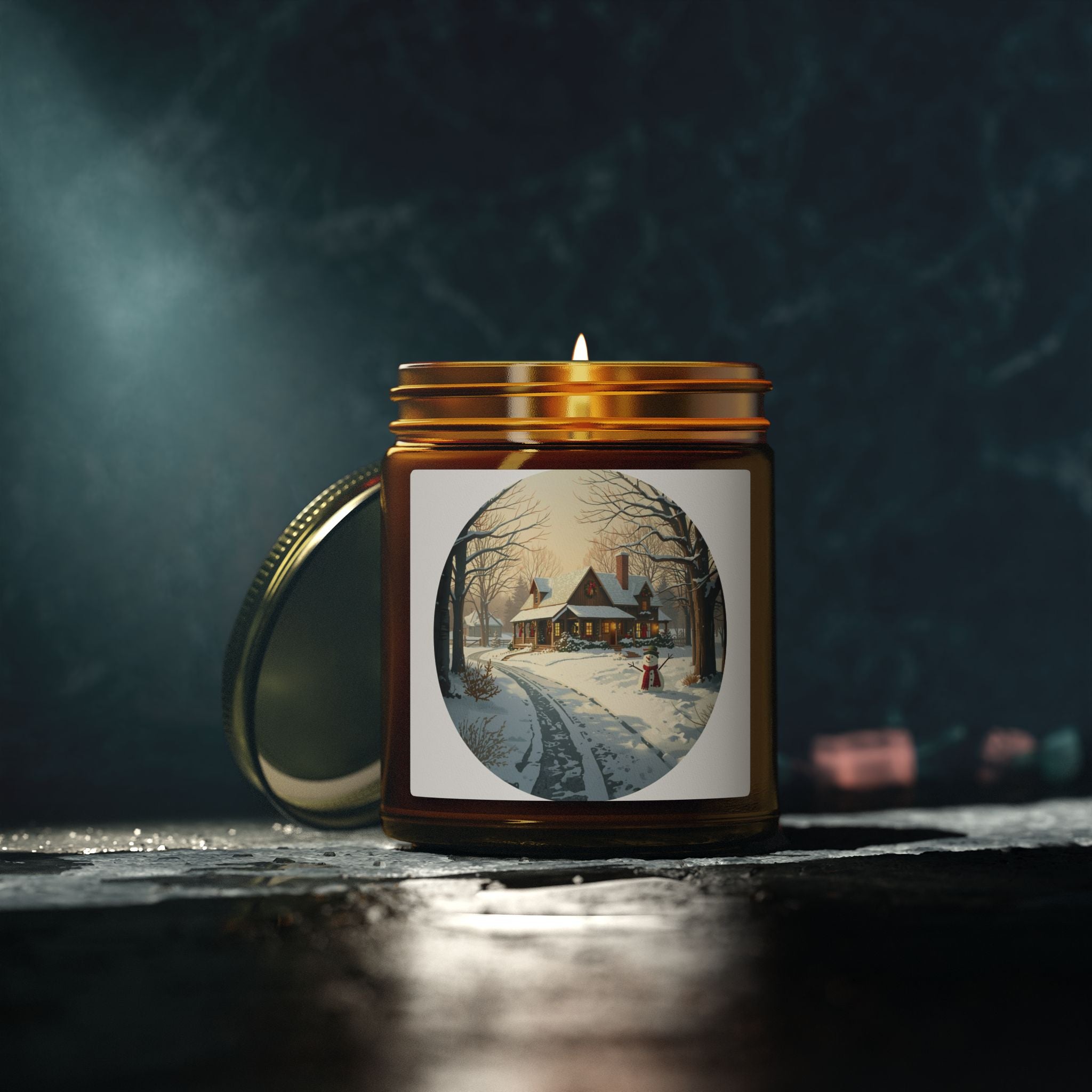 Winter Cottage Candle — Cozy Holiday Glow (4oz/9oz)