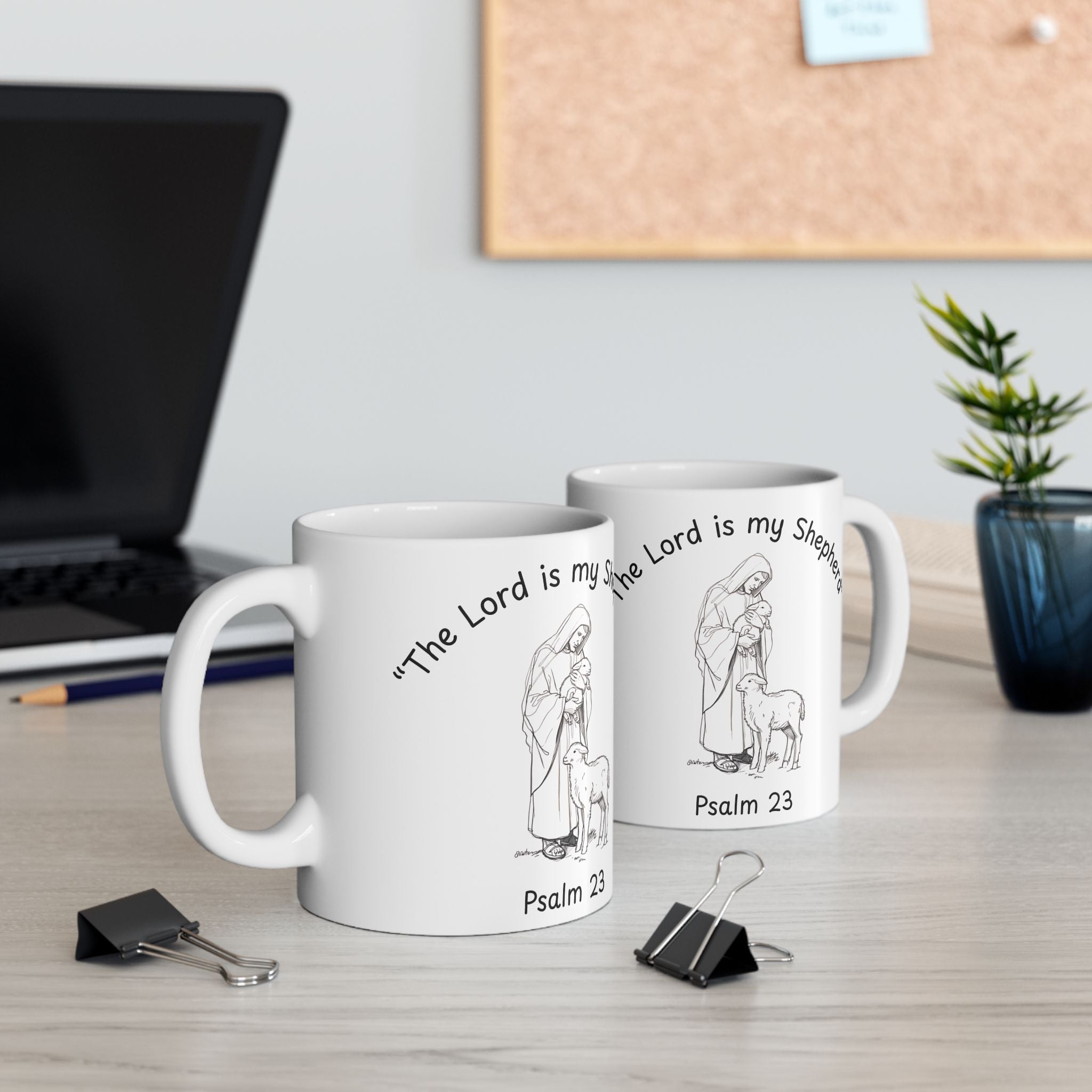 The Lord Is My Shepherd – Psalm 23 Christian Coffee Mug.