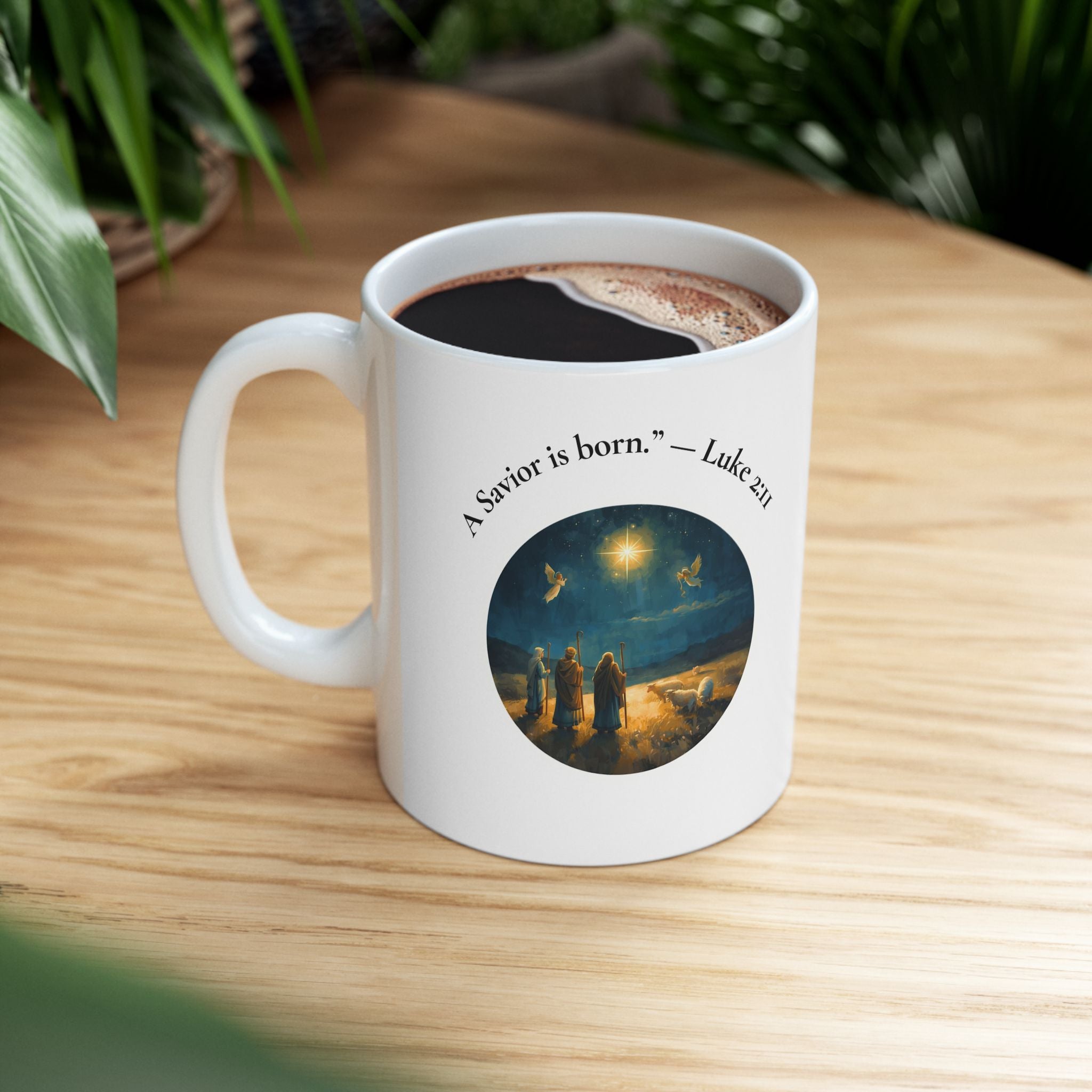A Savior Is Born — Luke 2:11 Christmas Mug 11oz & 15oz