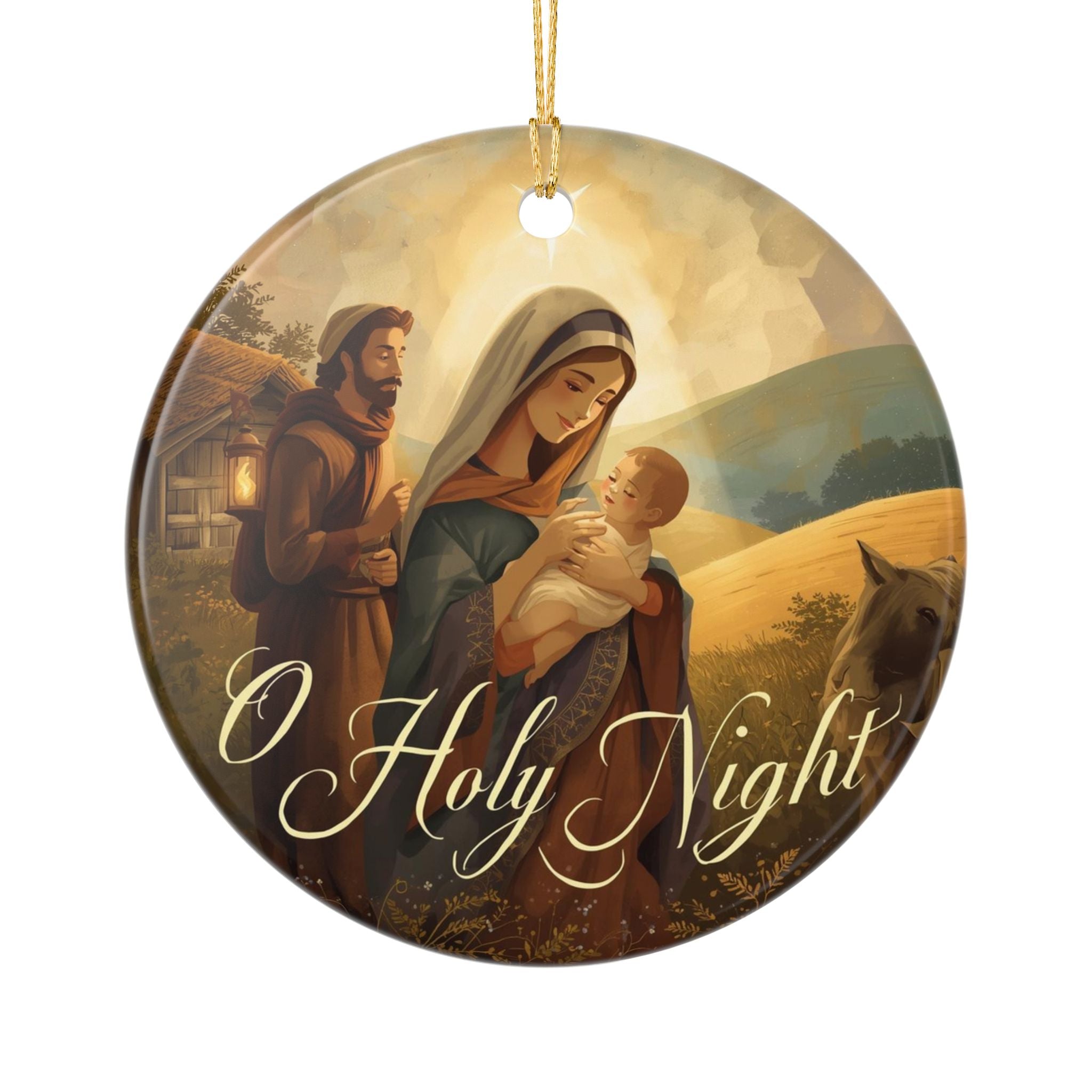 O Holy Night Ceramic Ornament — Nativity Christmas Tree Decor