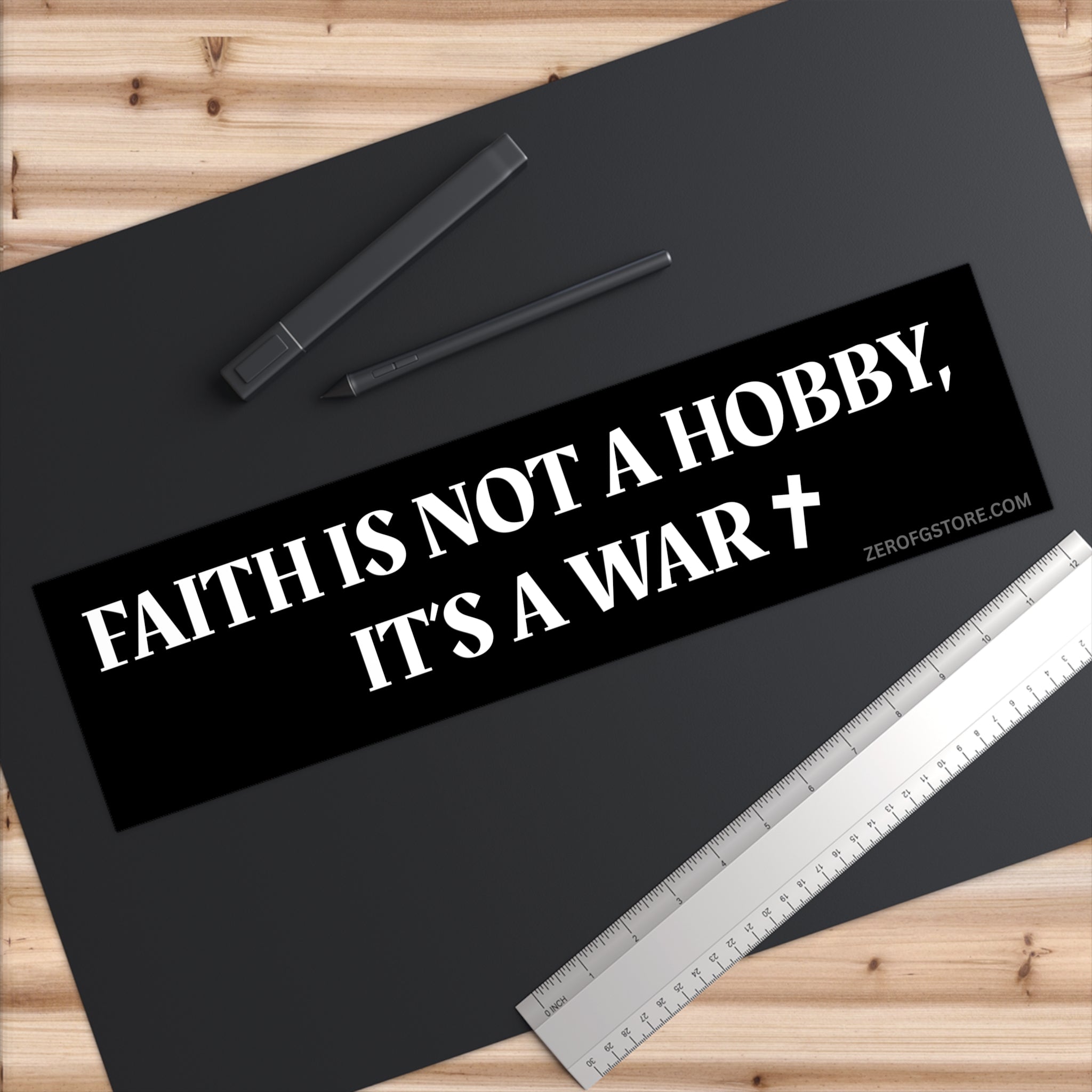 Zero FG — Defiant Christianity Weatherproof Vinyl Sticker (Black)