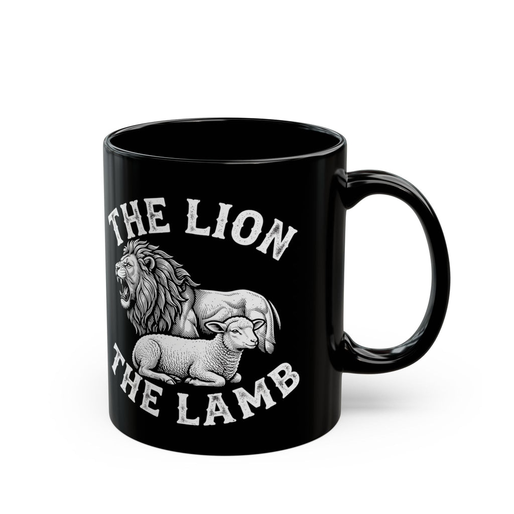 The Lion & The Lamb Black Mug — Christian Faith Coffee Mug | Zero FG