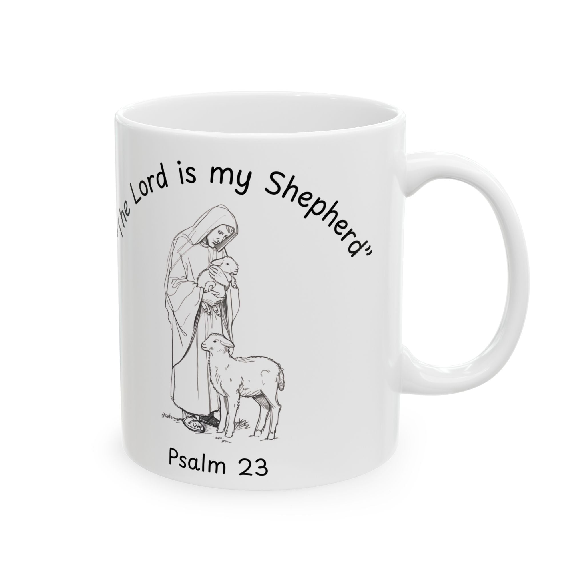 The Lord Is My Shepherd – Psalm 23 Christian Coffee Mug.