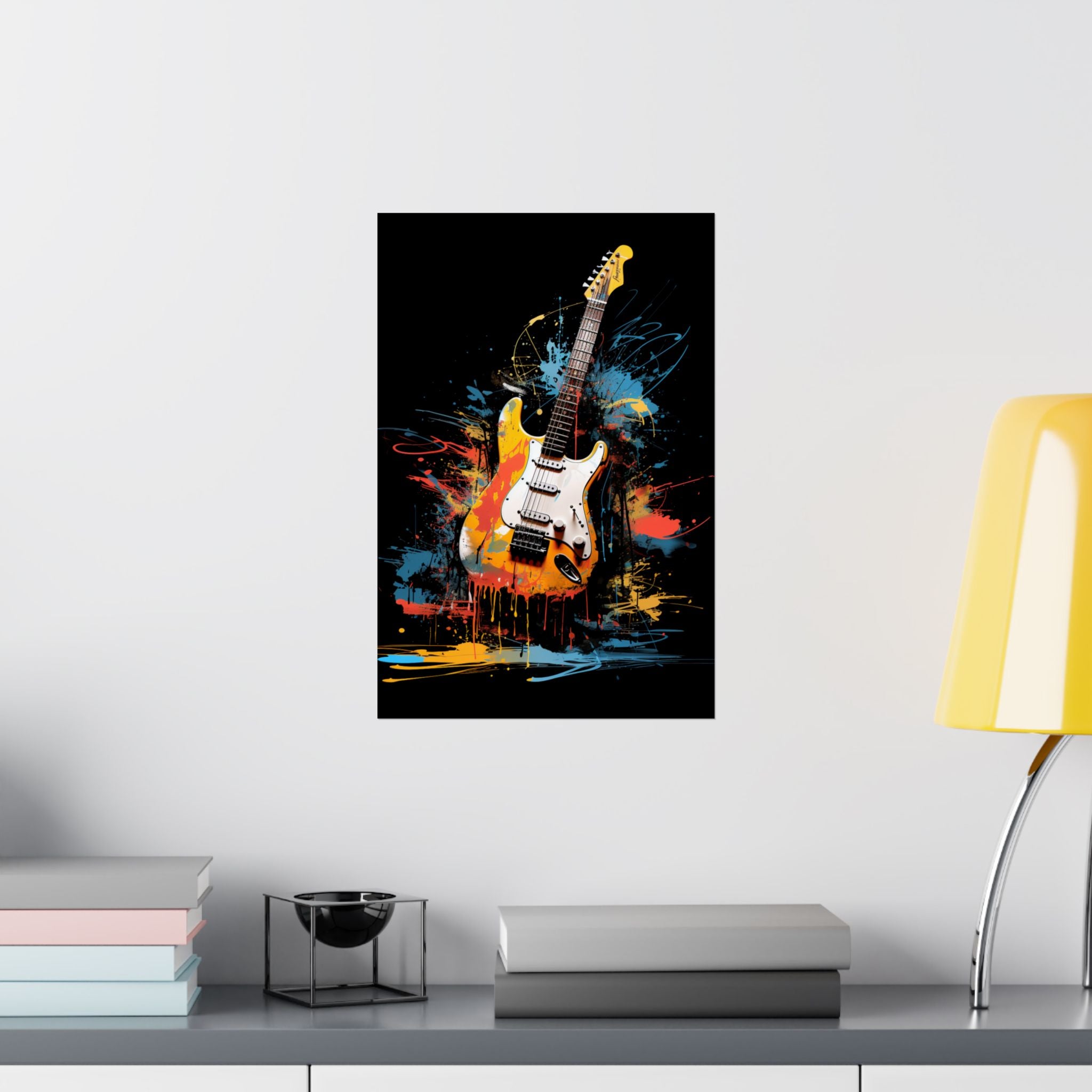 Electric Guitar Wall Art Poster – Abstract Rock Music Artwork