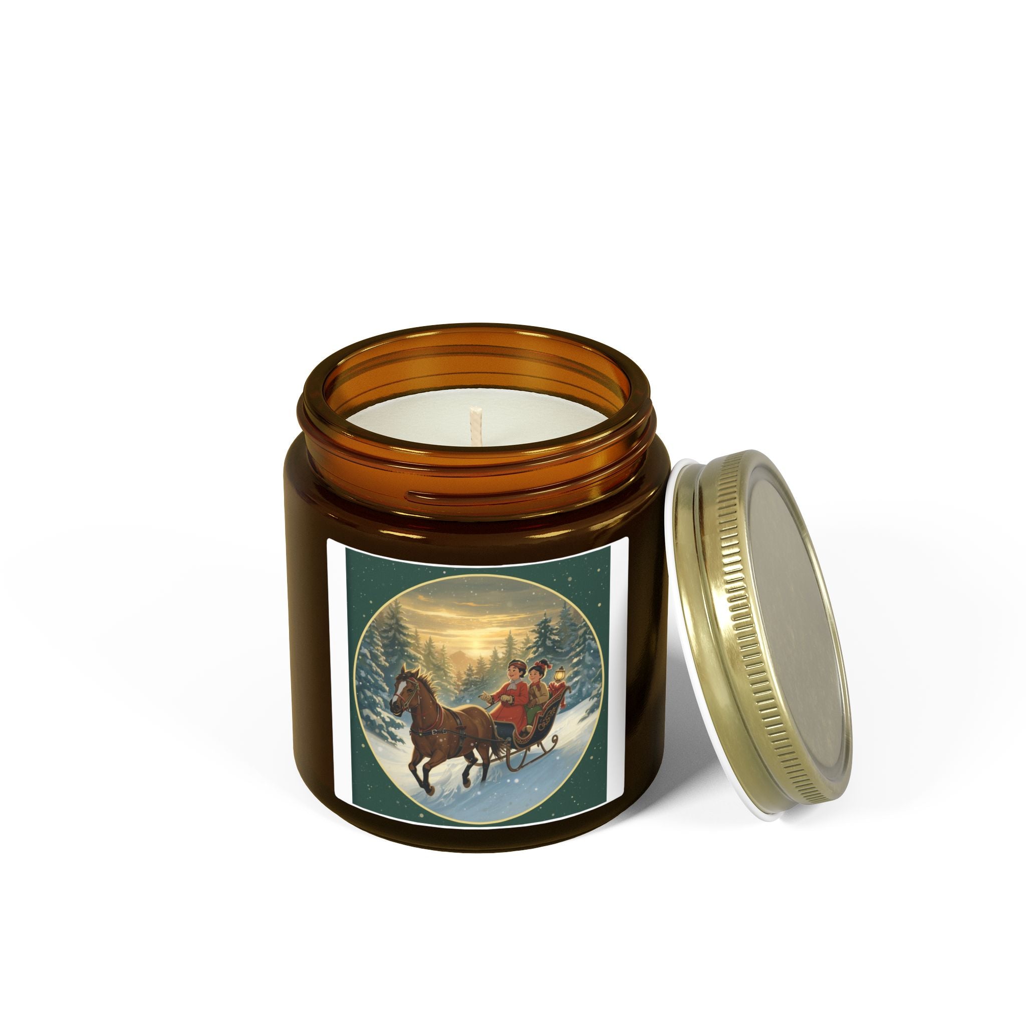 Winter Sleigh Candle – Cozy Holiday Jar (4oz/9oz)