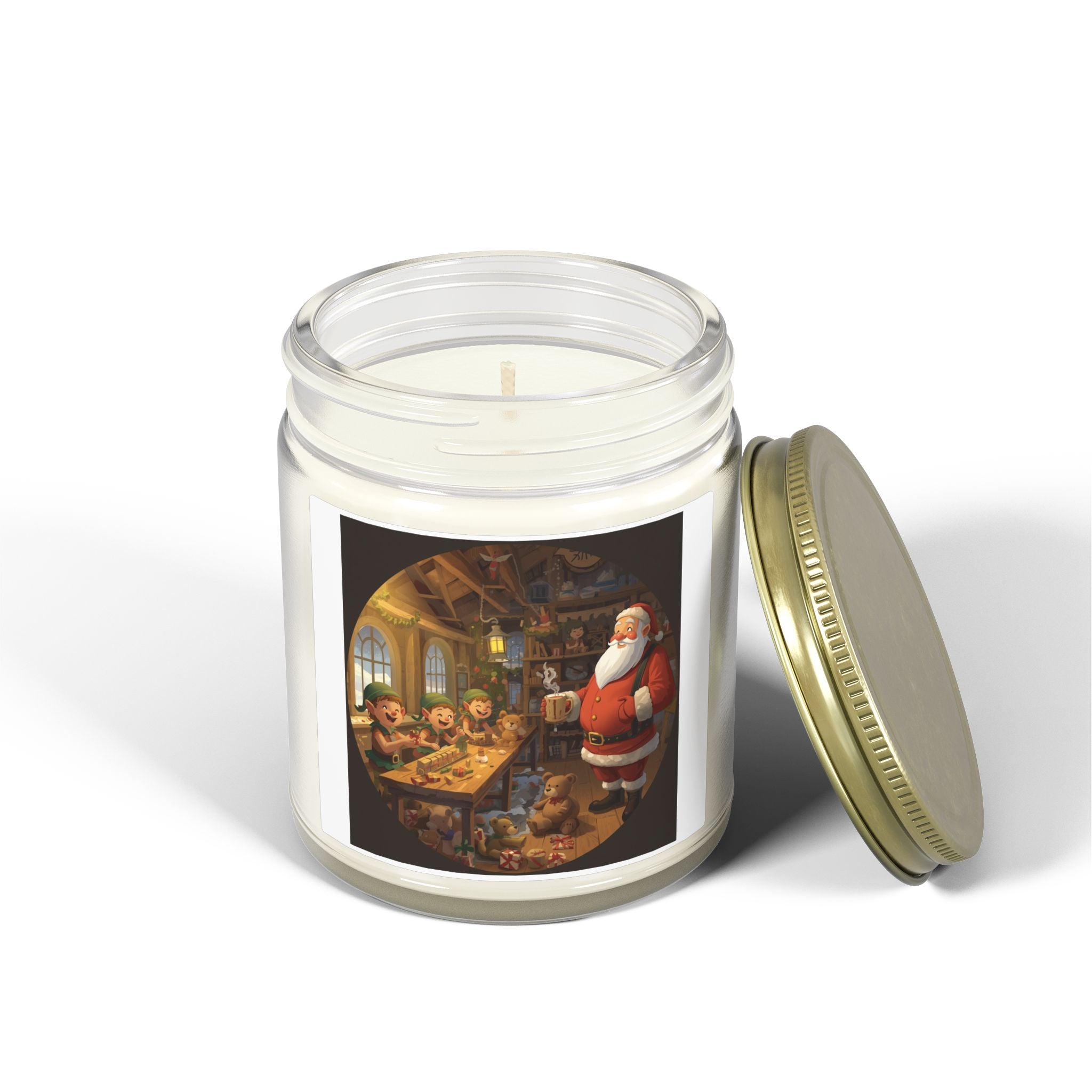 Holiday Scented Candle — Cozy Santa Workshop Jar (4oz/9oz)