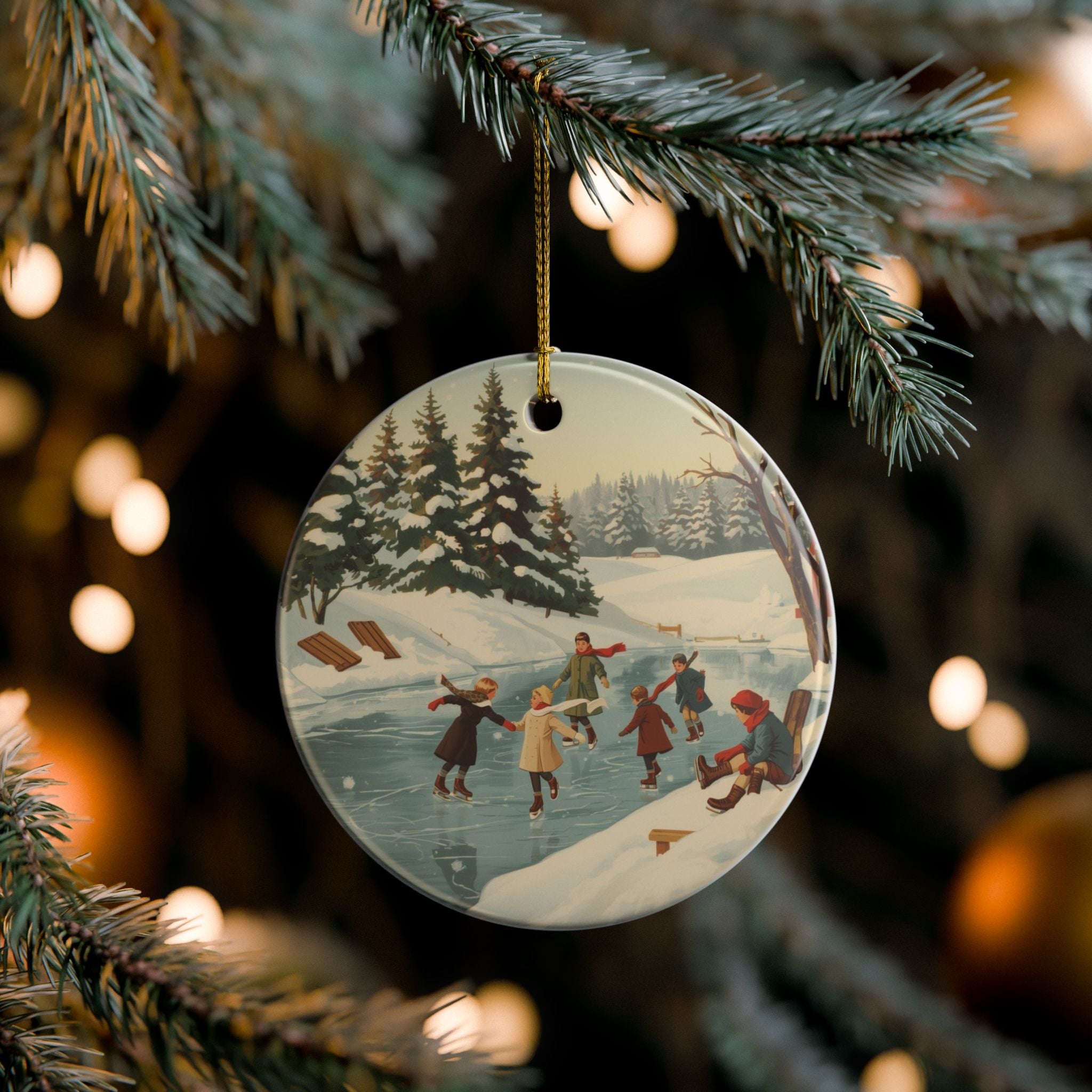 Vintage Ice Skating Ornament — Christmas Tree Decor
